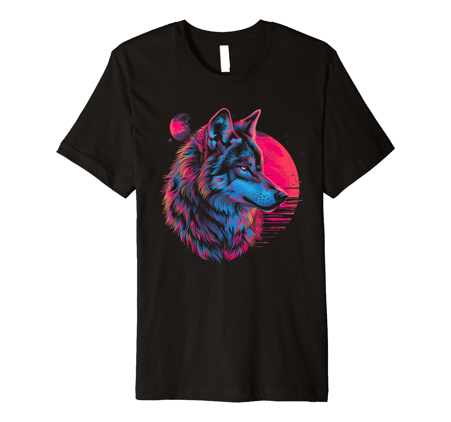 Wolf Vaporwave Aesthetic Synthwave T-Shirt - Fun Novelty Design Men Women - T-Shirt, Sweatshirt, Hoodie