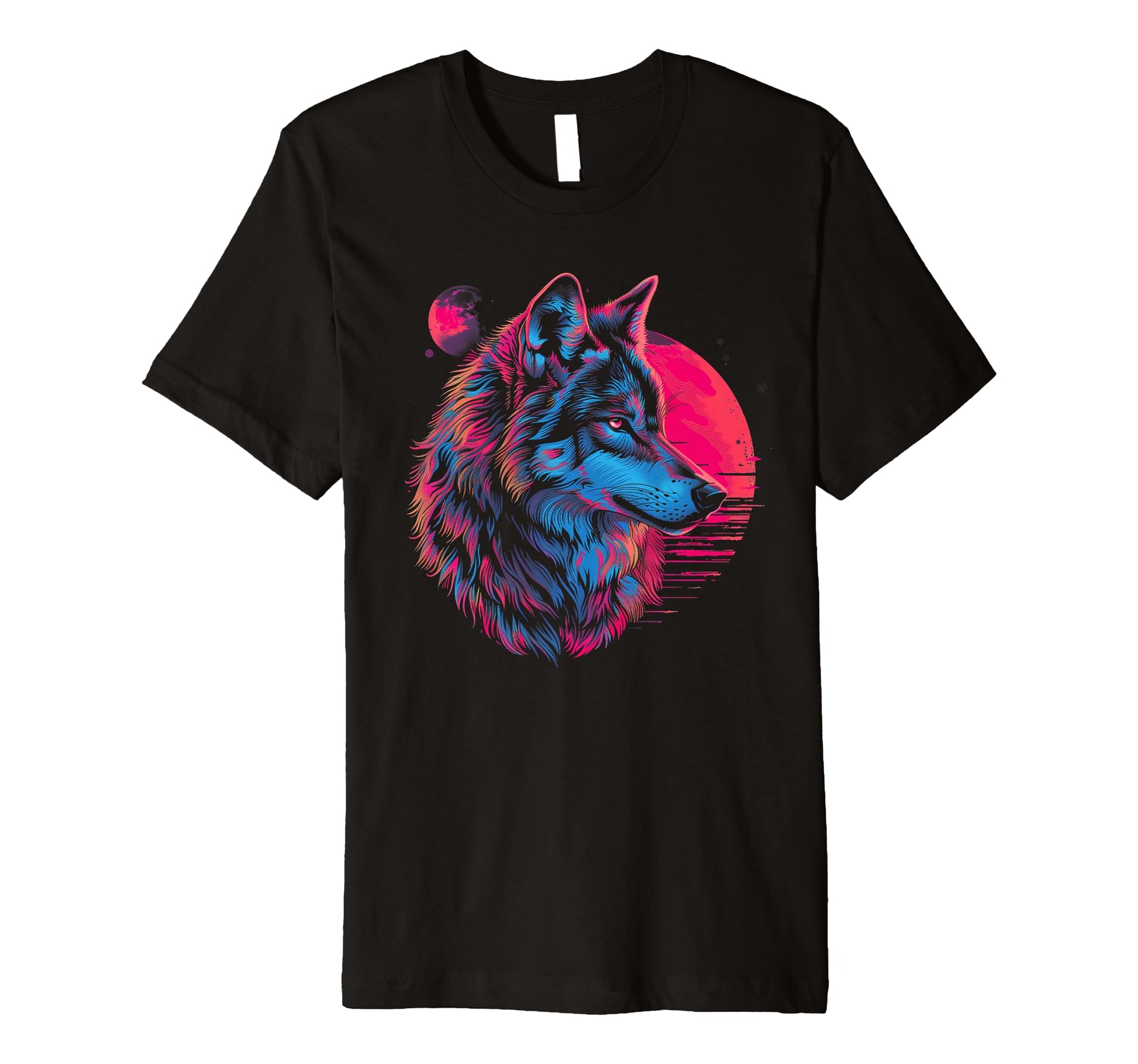 Wolf Vaporwave Aesthetic Synthwave T-Shirt - Fun Novelty Design Men Women - T-Shirt, Sweatshirt, Hoodie