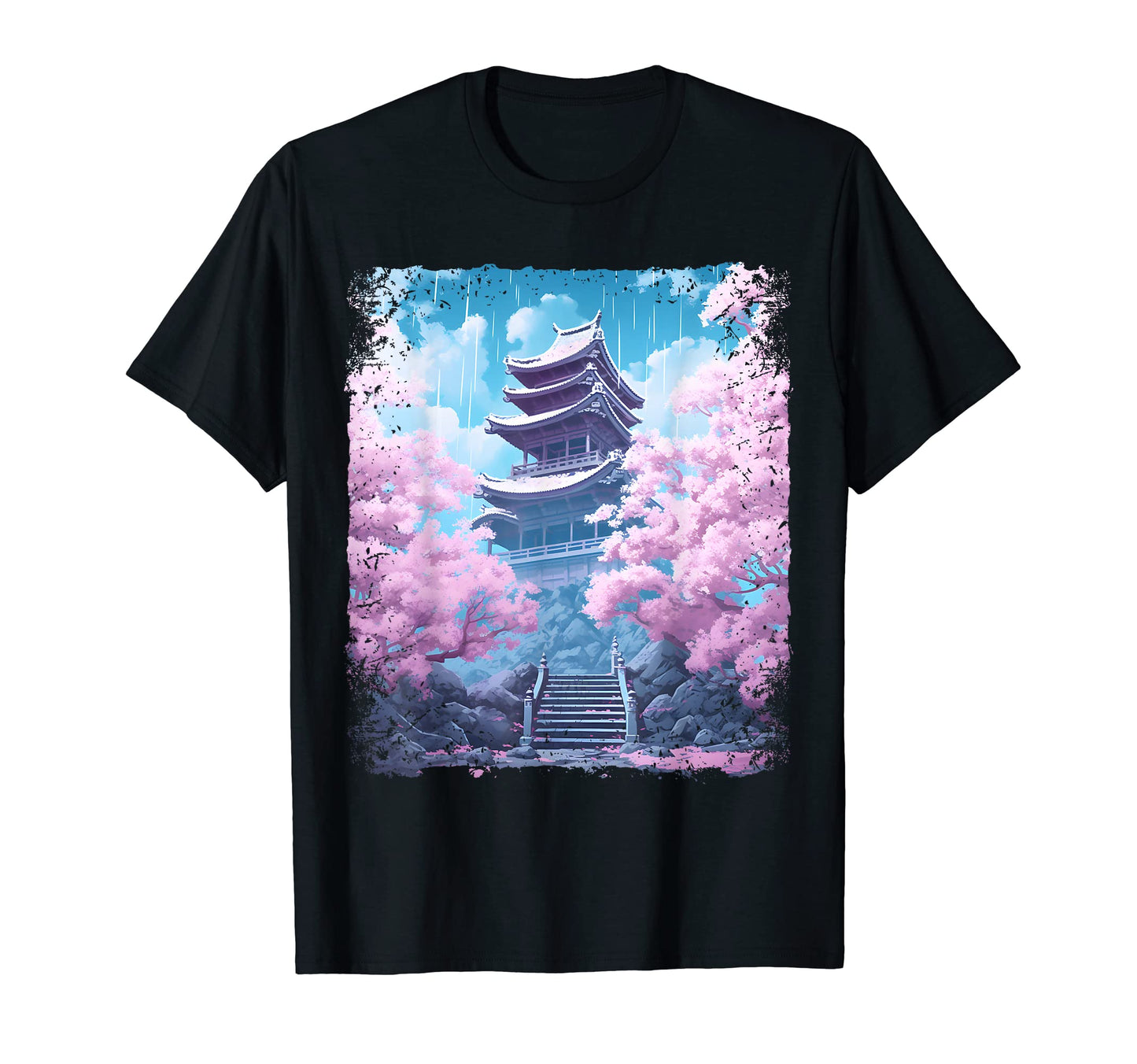 Sakura Tree Temple Aesthetic Cherry T-Shirt - Graphic Print for Adults - T-Shirt, Sweatshirt, Hoodie