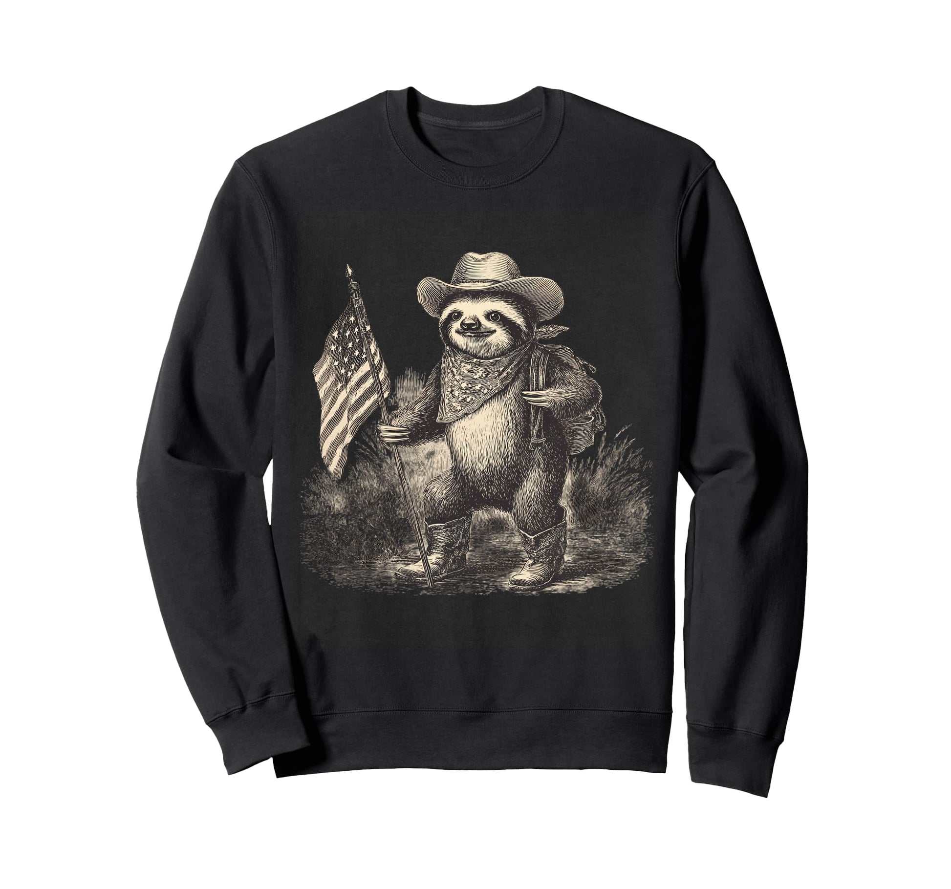 Country Cowboy Sloth Rodeo Cowgirl Sweatshirt - Novelty Apparel for Adults - T-Shirt, Sweatshirt, Hoodie