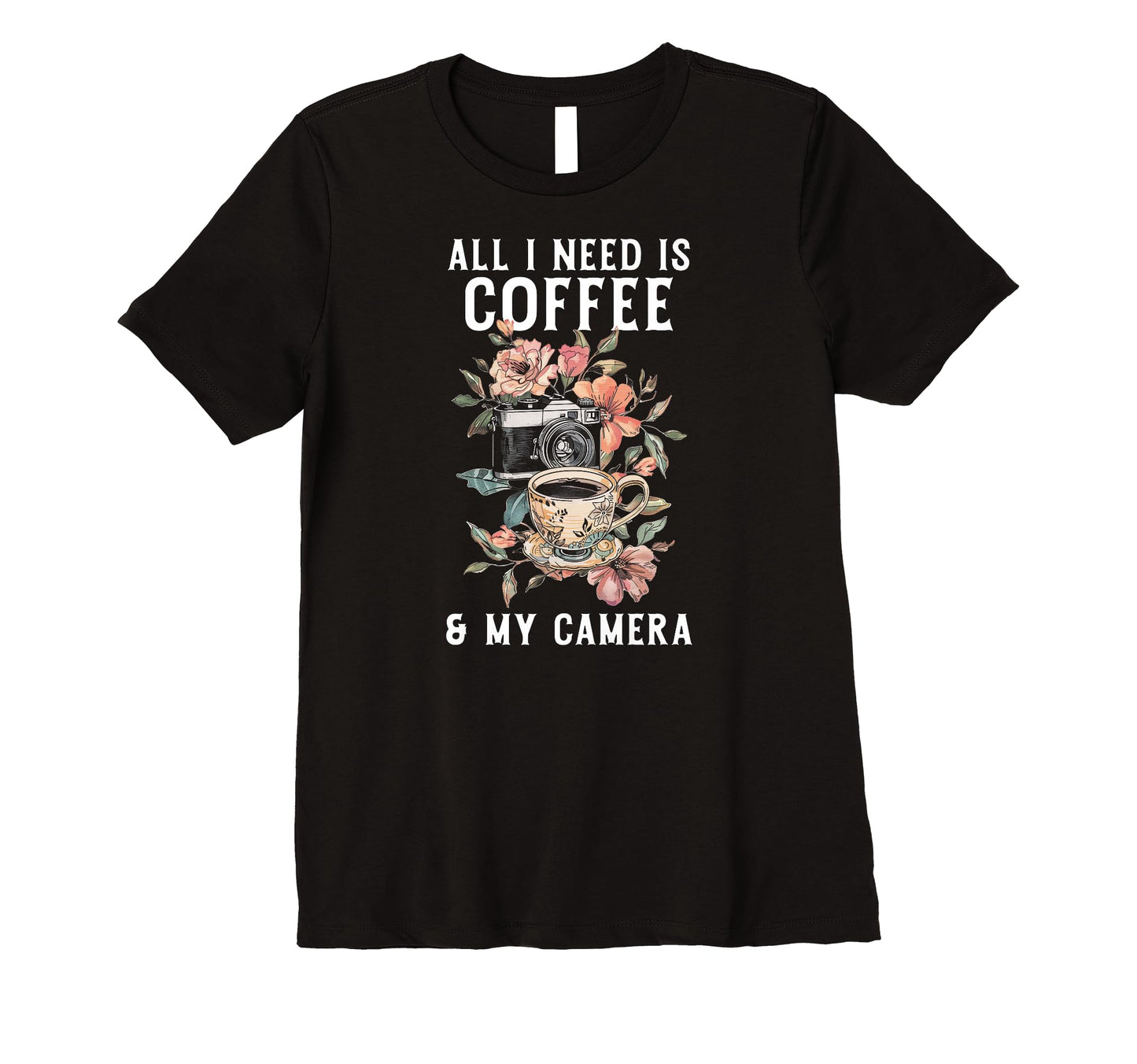Womens Coffee Camera Photographer T-Shirt - Trendy Graphic Men Women - T-Shirt, Sweatshirt, Hoodie
