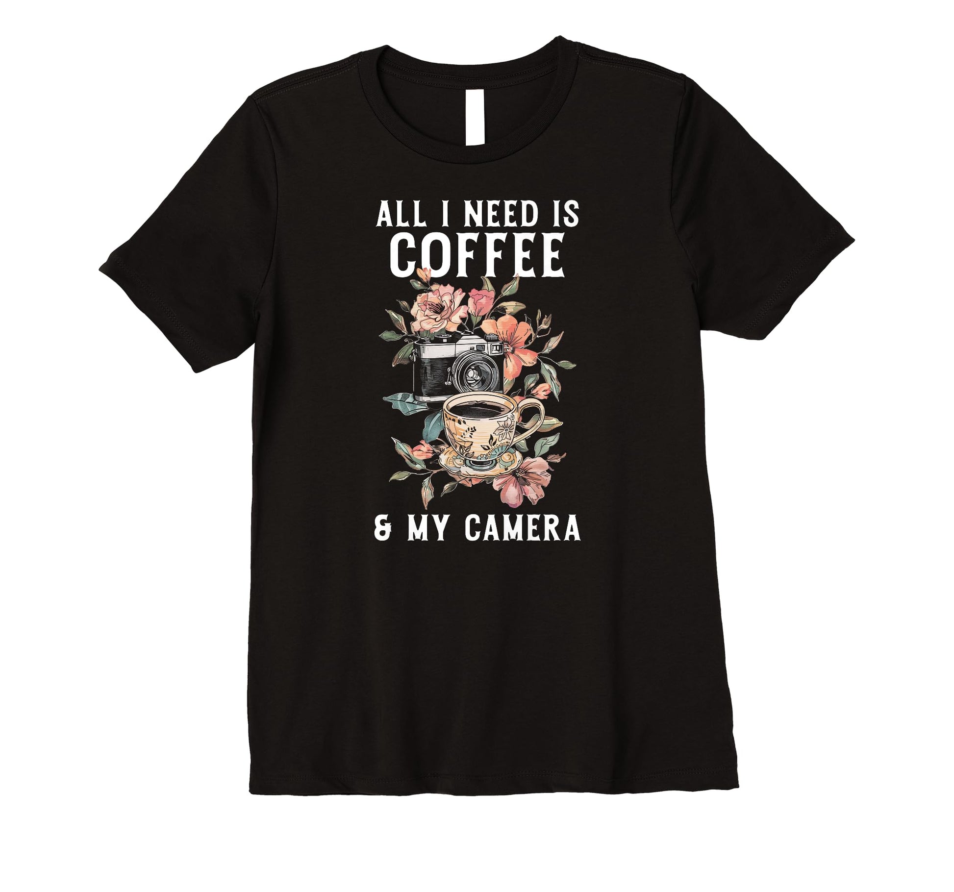 Womens Coffee Camera Photographer T-Shirt - Trendy Graphic Men Women - T-Shirt, Sweatshirt, Hoodie
