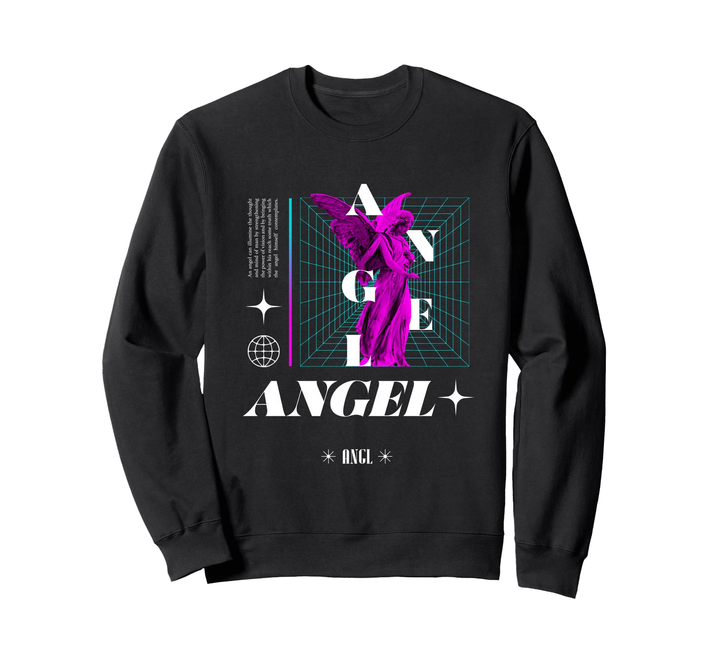 Angel Sculpture Greek Aesthetic Edgy Sweatshirt - Graphic Print Unisex - T-Shirt, Sweatshirt, Hoodie