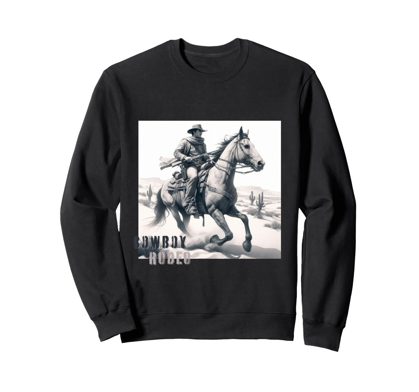 Western Cowboy Western Rodeo Sweatshirt - Graphic Print Unisex - T-Shirt, Sweatshirt, Hoodie