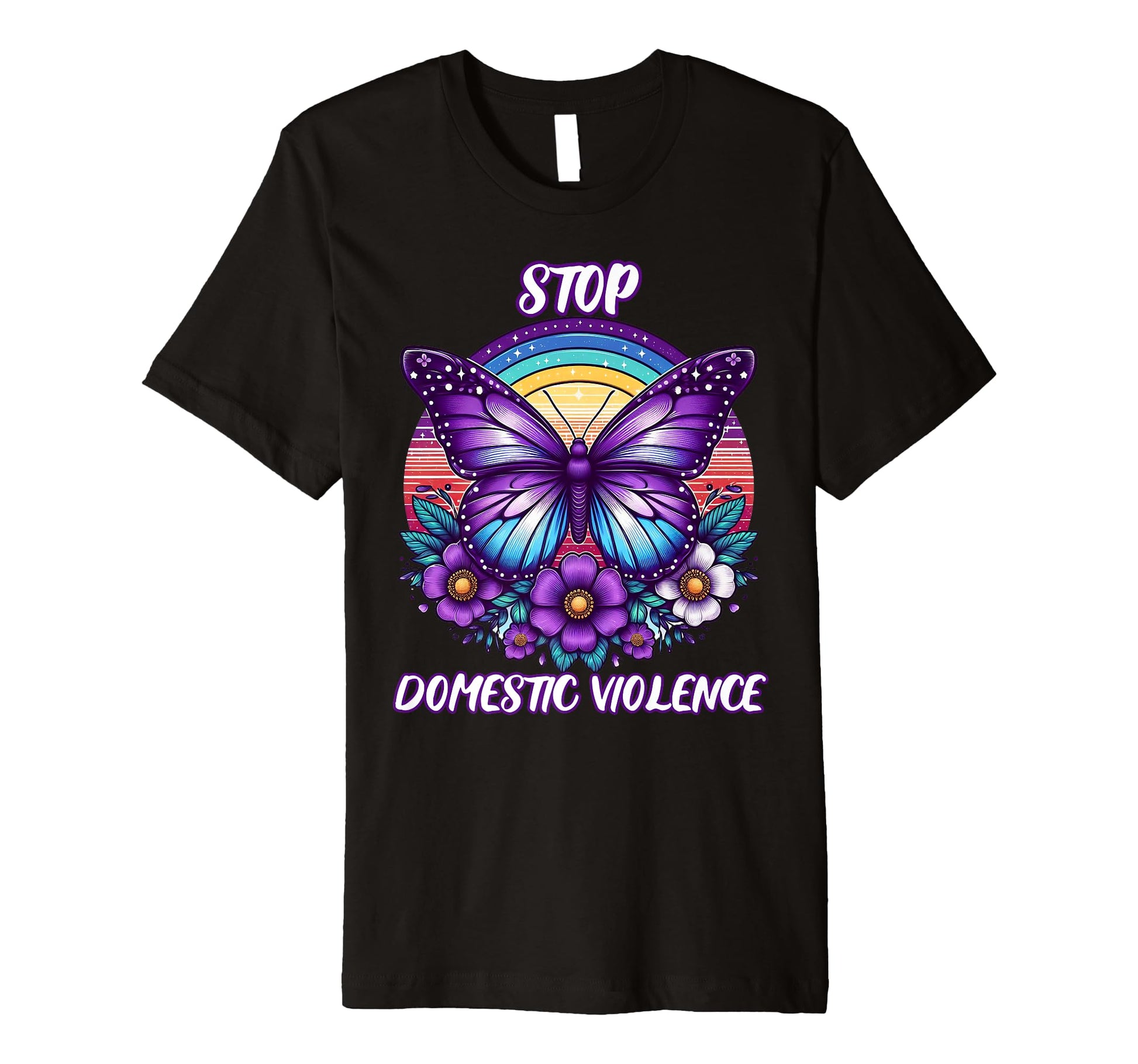 Womens Stop Domestic Violence Purple T-Shirt - Custom Art Print Unisex - T-Shirt, Sweatshirt, Hoodie