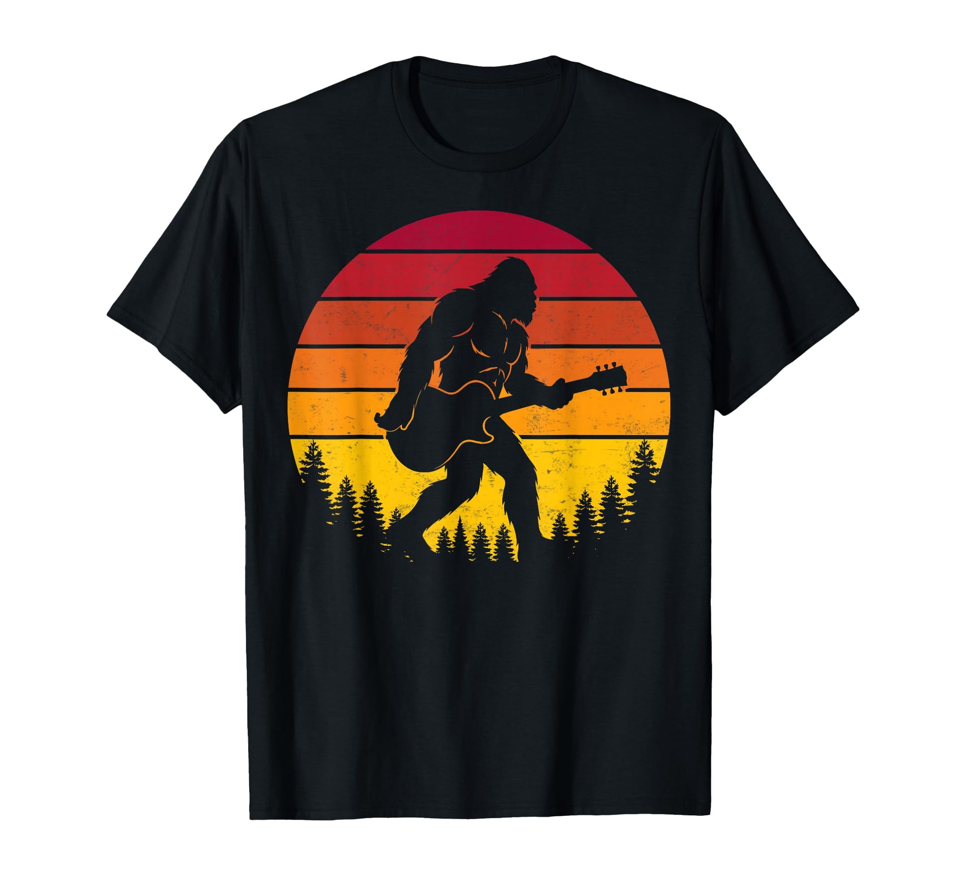 Bigfoot Guitar Funny Sasquatch Rock Music T-Shirt - Custom Art Print Unisex - T-Shirt, Sweatshirt, Hoodie
