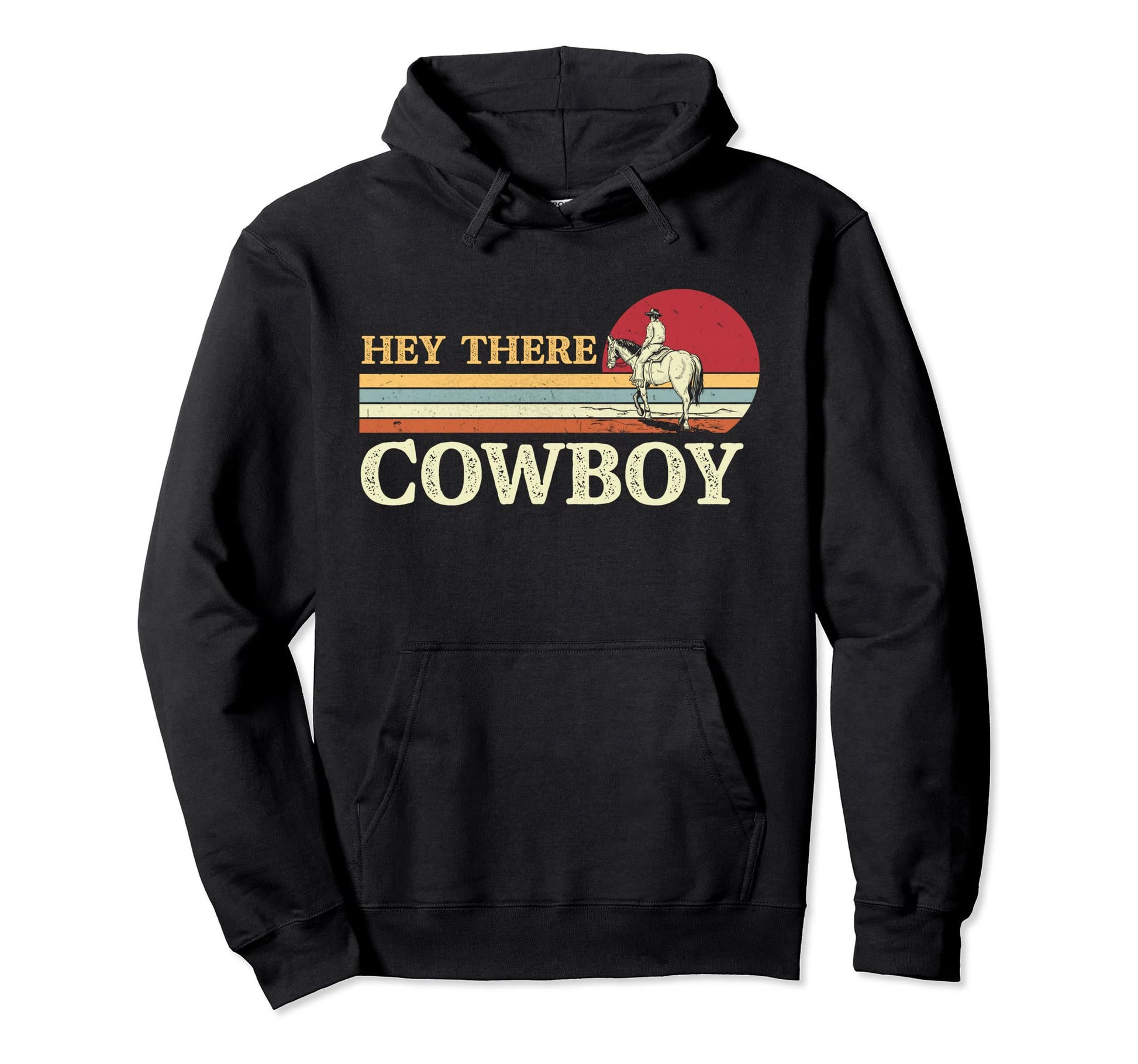Western Country Hey There Cowboy Hoodie - Minimalist Print for Adults - T-Shirt, Sweatshirt, Hoodie