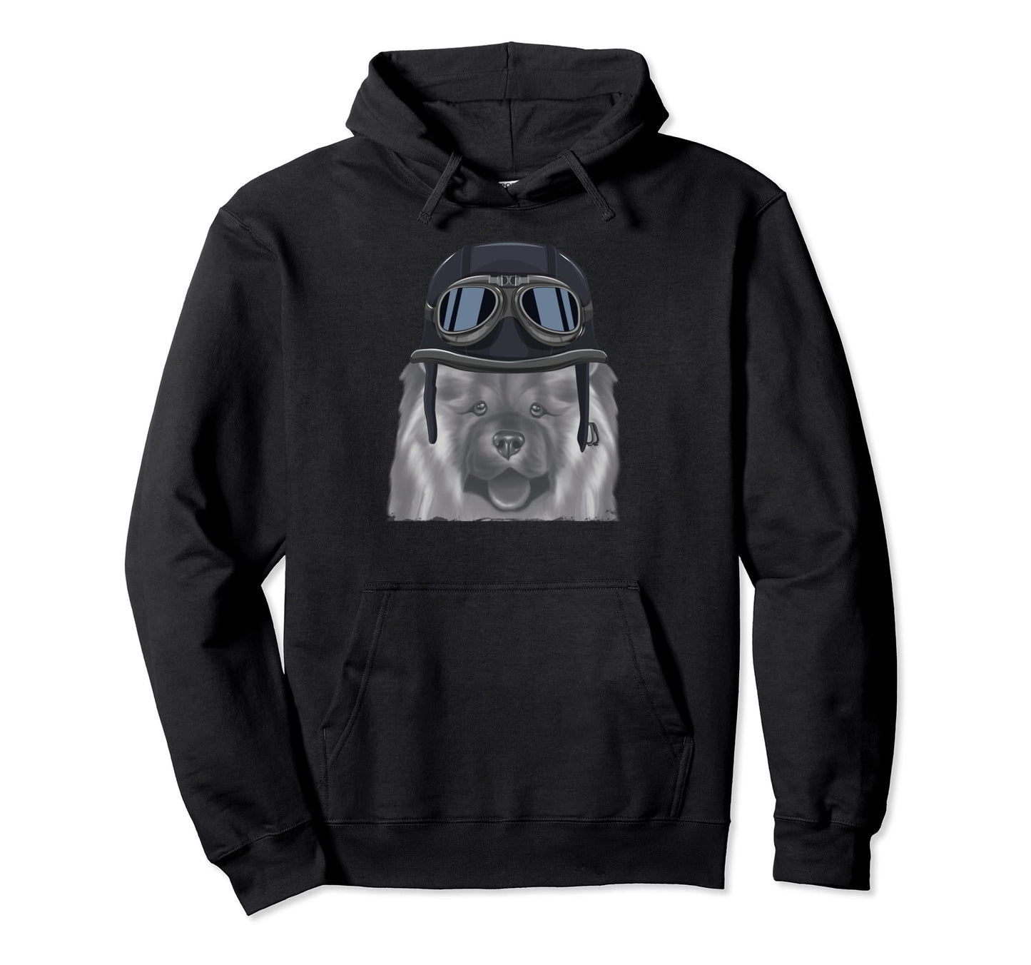 Chow Chow Wearing Motorcycle Hoodie - Casual Everyday Wear for Adults - T-Shirt, Sweatshirt, Hoodie