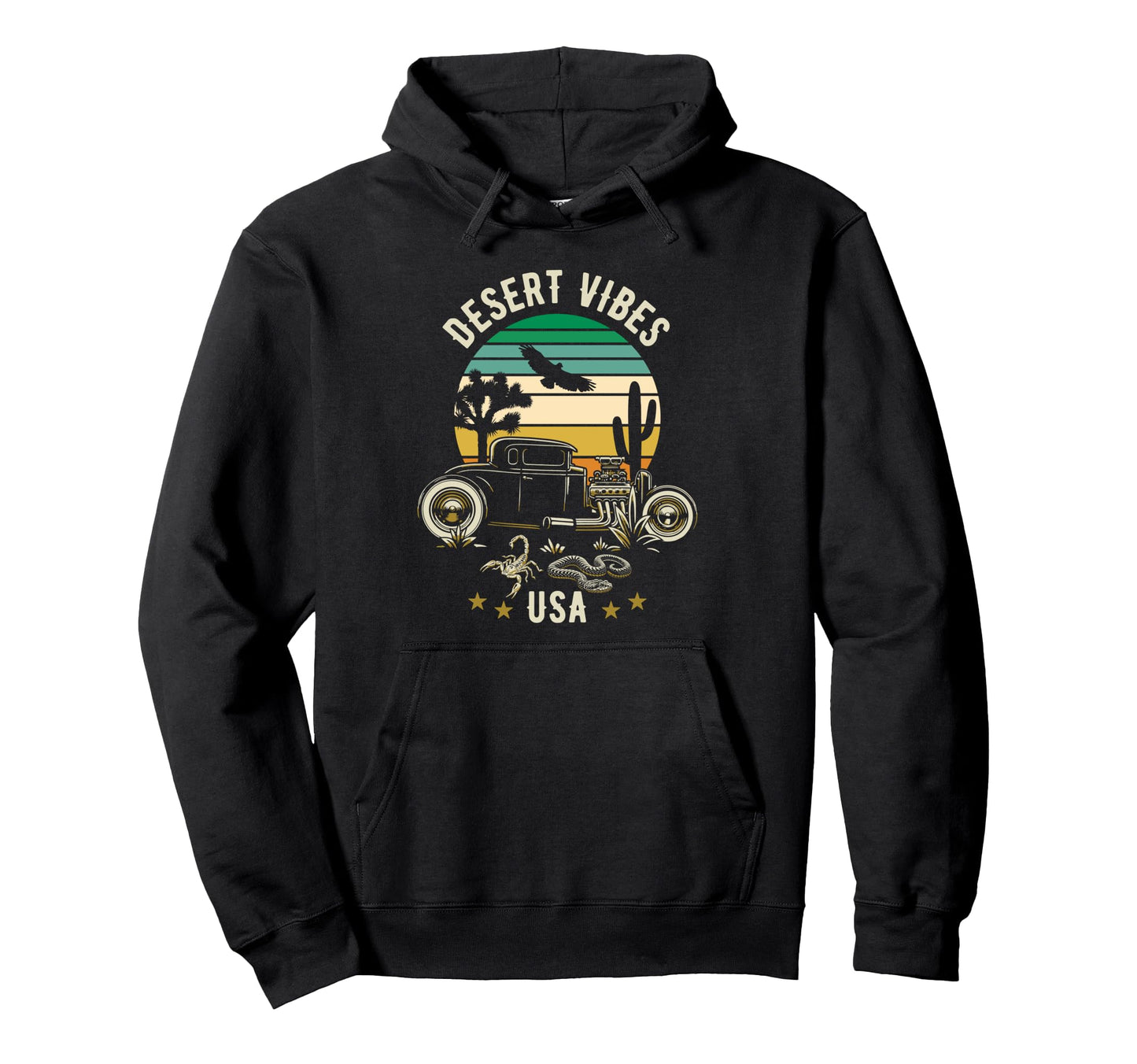 Desert Vibes Southwest Usa Hotrod Hoodie - Minimalist Print Men Women - T-Shirt, Sweatshirt, Hoodie
