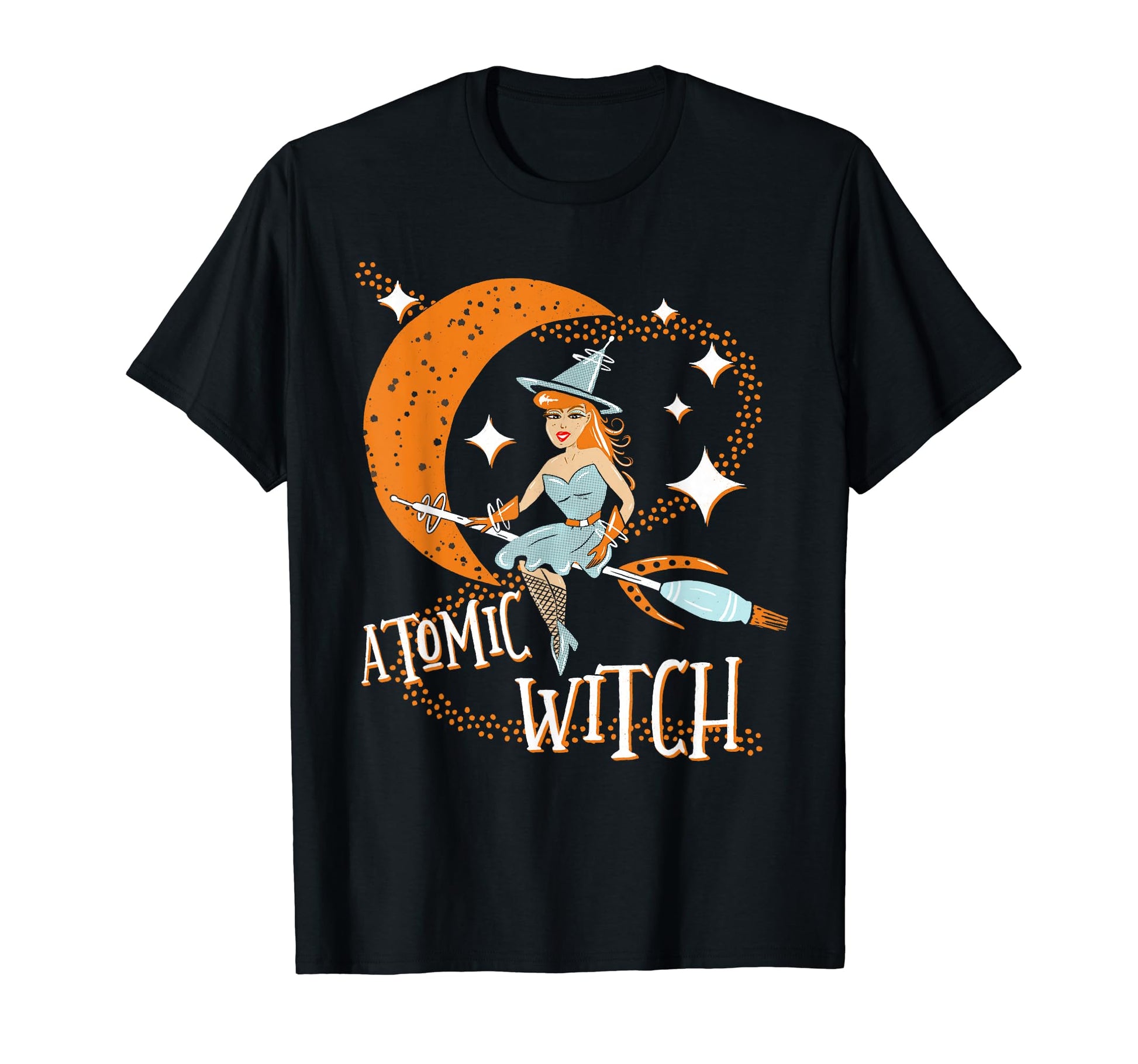 Atomic Witch Pinup Sexy Halloween T-Shirt - Minimalist Print Men Women - T-Shirt, Sweatshirt, Hoodie