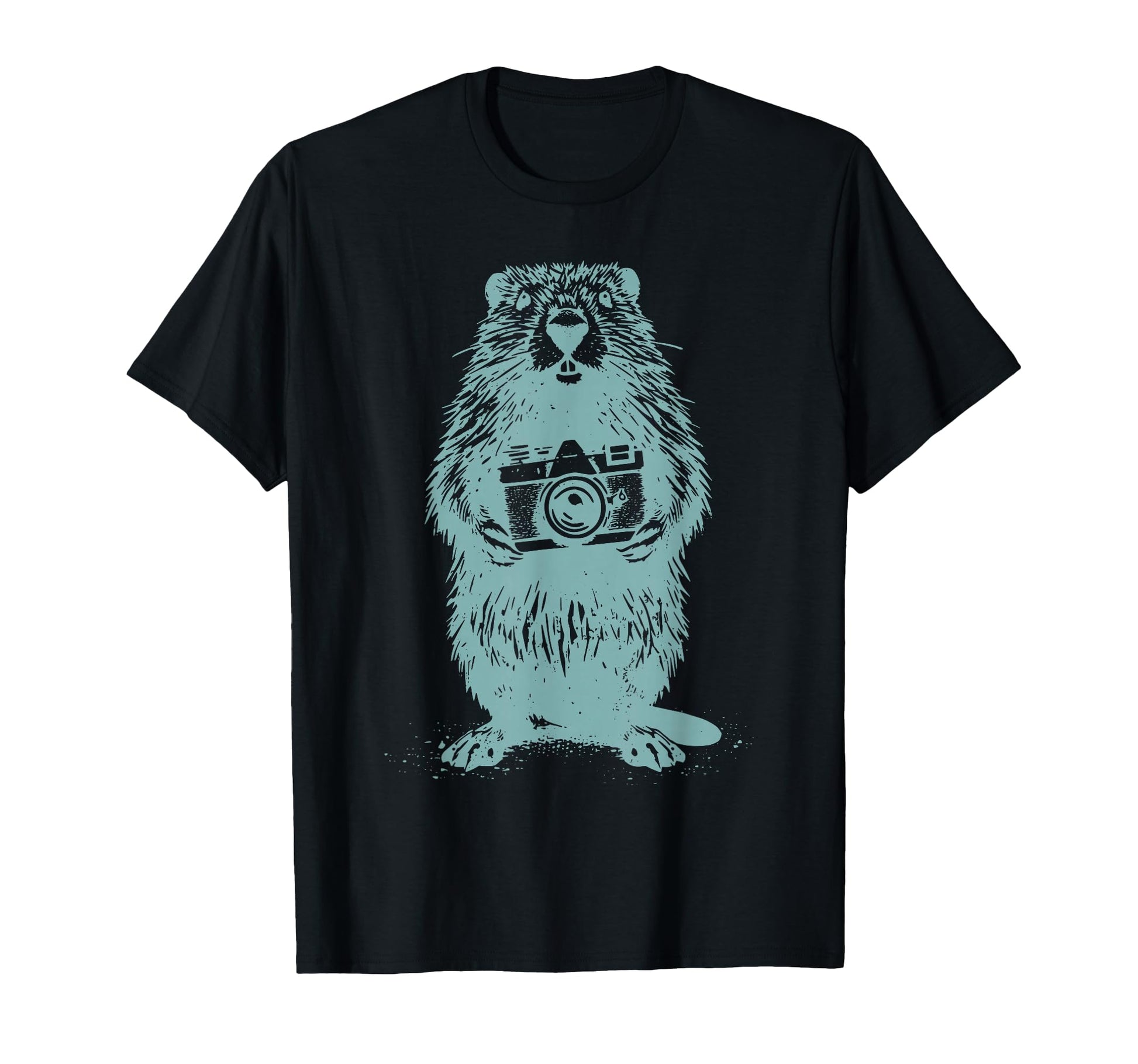 Beaver Holding Camera T-Shirt - Casual Everyday Wear for Adults - T-Shirt, Sweatshirt, Hoodie
