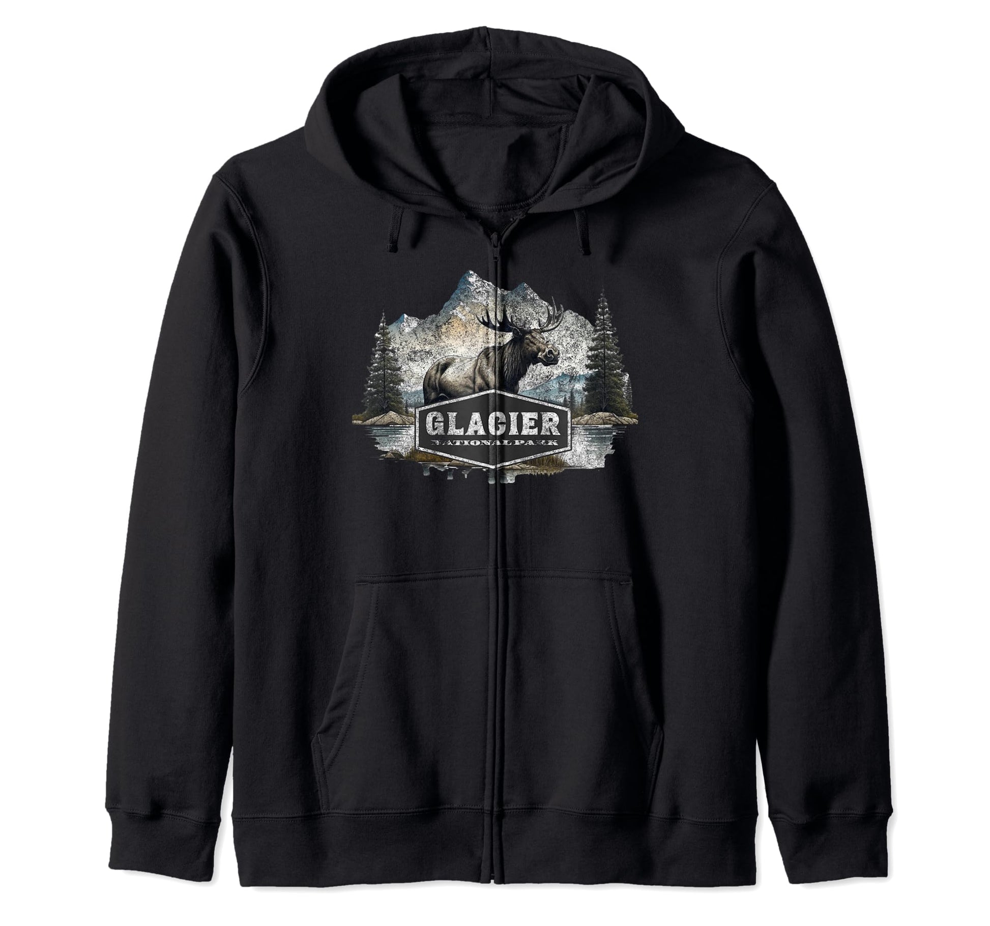 Glacier National Park Montana Usa Sweatshirt - Custom Art Print Men Women - T-Shirt, Sweatshirt, Hoodie