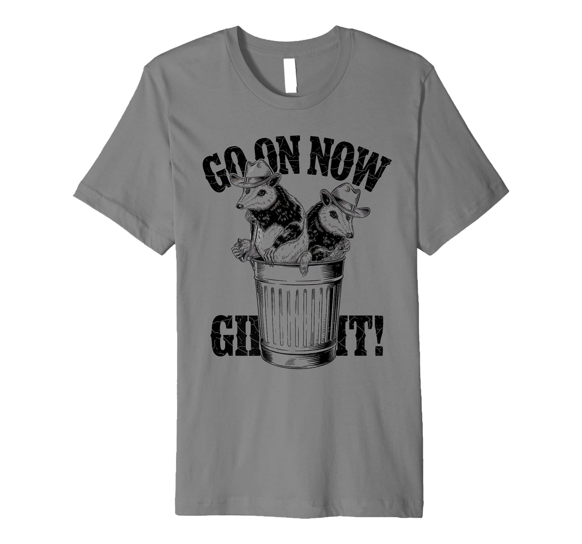 Go Now Git Cowboy Opossum Country T-Shirt - Aesthetic Graphic for Adults - T-Shirt, Sweatshirt, Hoodie