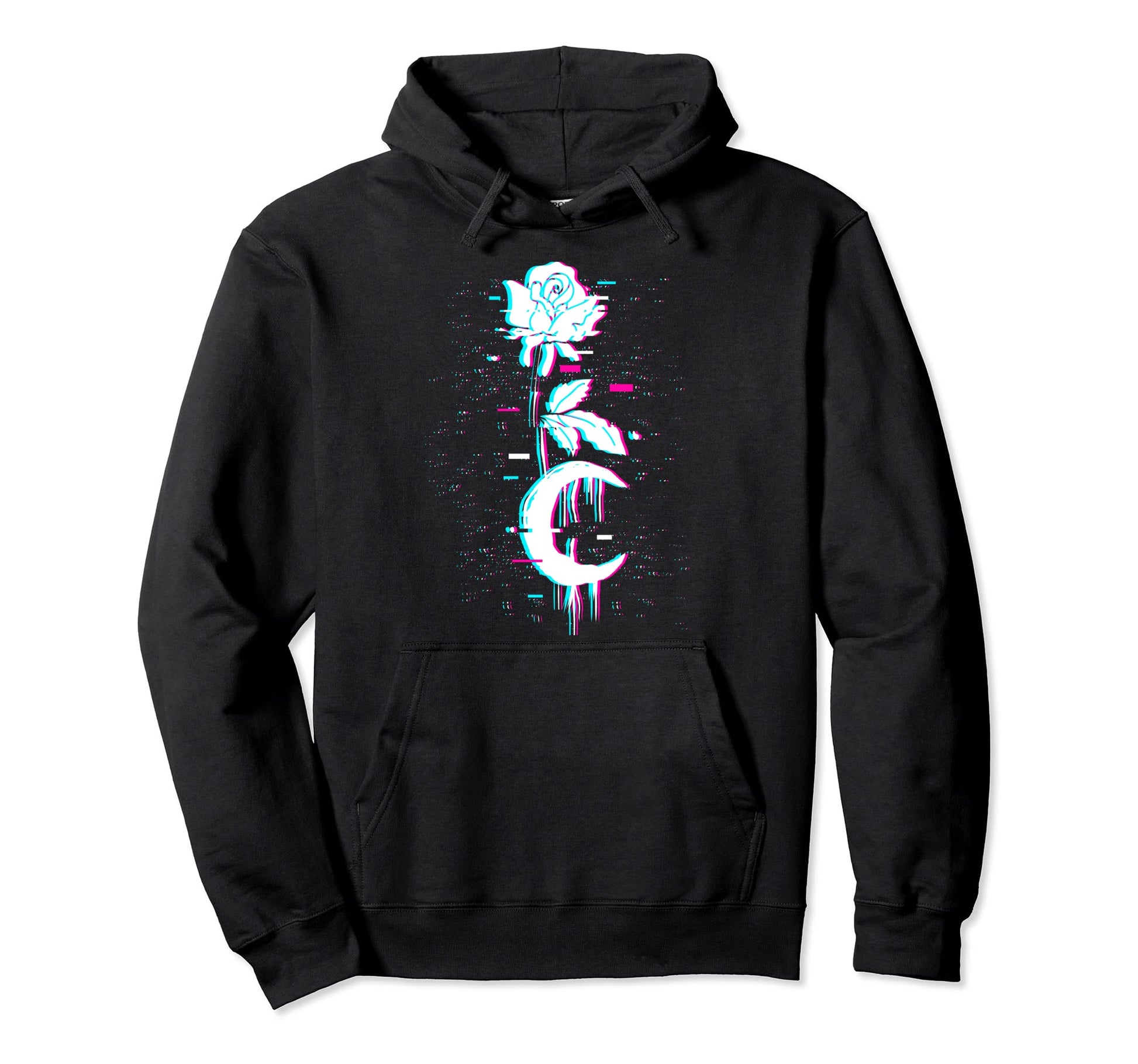 Moon Rose Aesthetic Vaporwave Hoodie - Aesthetic Graphic Men Women - T-Shirt, Sweatshirt, Hoodie