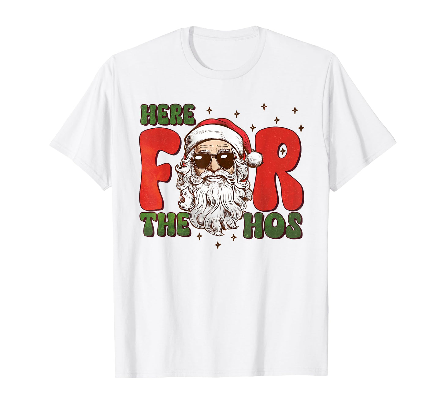Here Hos Cowboy Santa Groovy T-Shirt - Casual Everyday Wear for Adults - T-Shirt, Sweatshirt, Hoodie