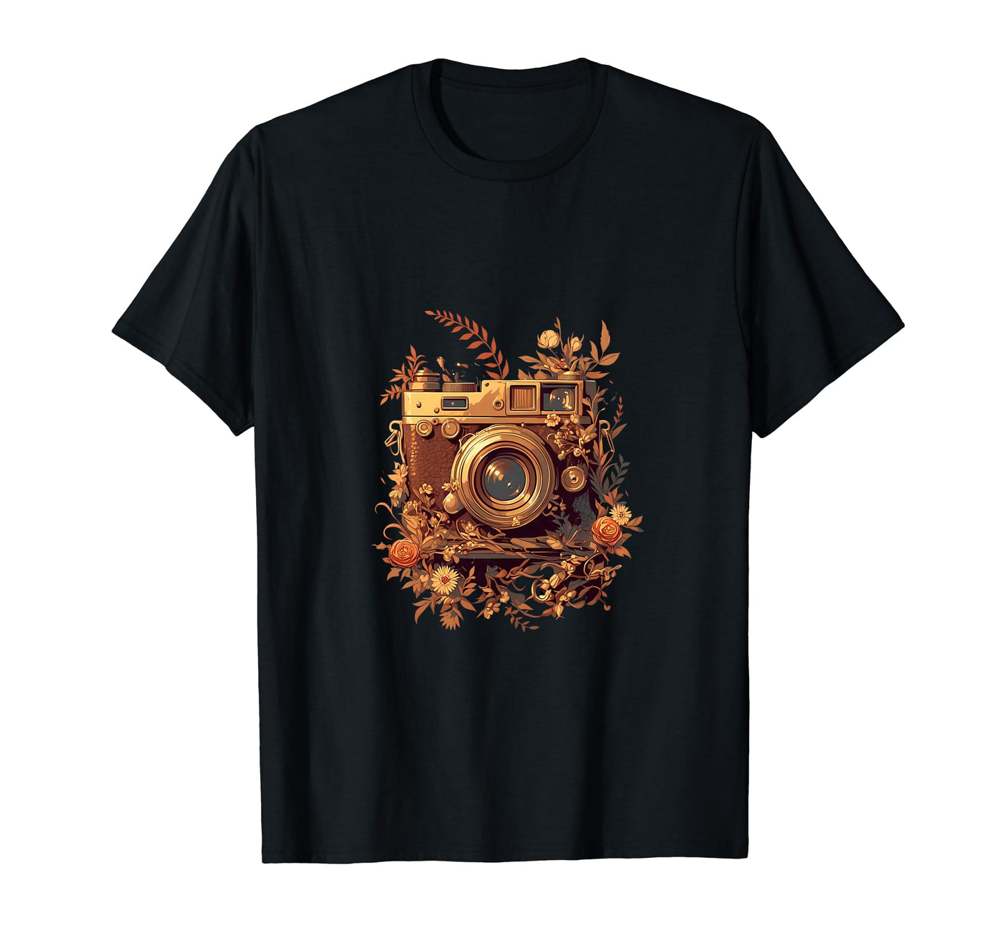 Camera Floral Art Photography Lover T-Shirt - Unique Graphic Men Women - T-Shirt, Sweatshirt, Hoodie
