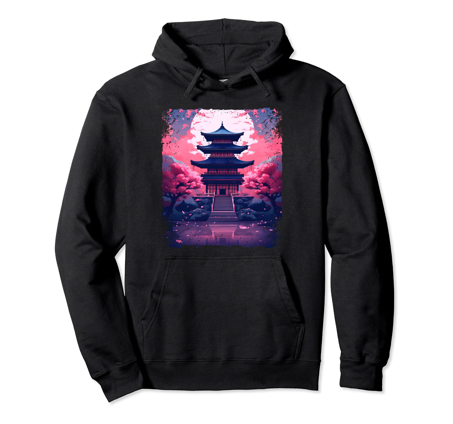 Aesthetic Cherry Blossom Vaporwave Hoodie - Fun Novelty Design for Adults - T-Shirt, Sweatshirt, Hoodie