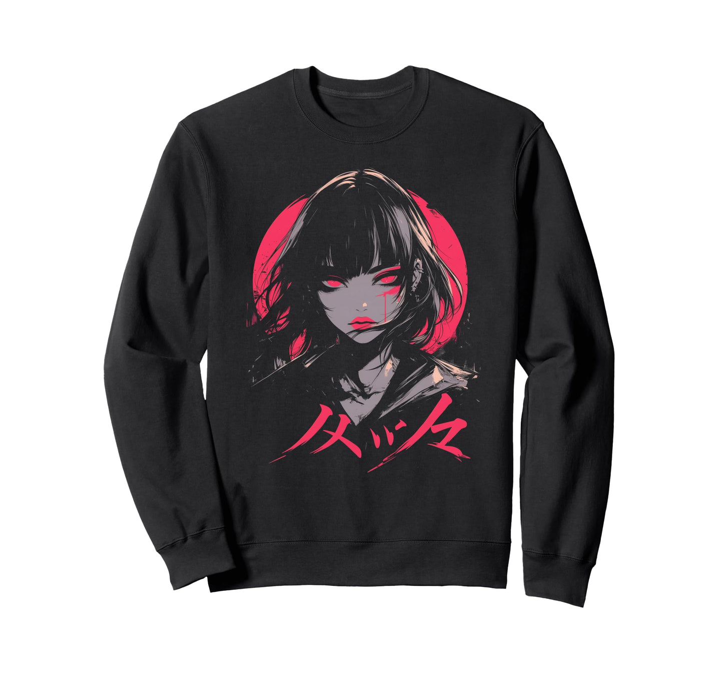 Goth Grunge Demon Anime Waifu Sweatshirt - Custom Art Print Men Women - T-Shirt, Sweatshirt, Hoodie