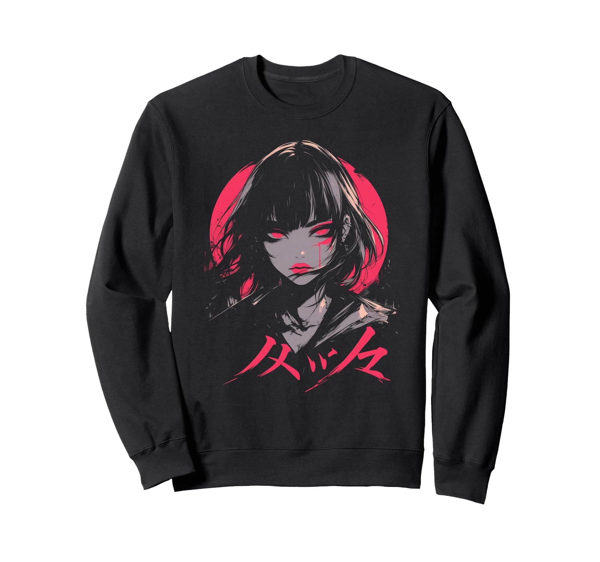Goth Grunge Demon Anime Waifu Sweatshirt - Custom Art Print Men Women - T-Shirt, Sweatshirt, Hoodie