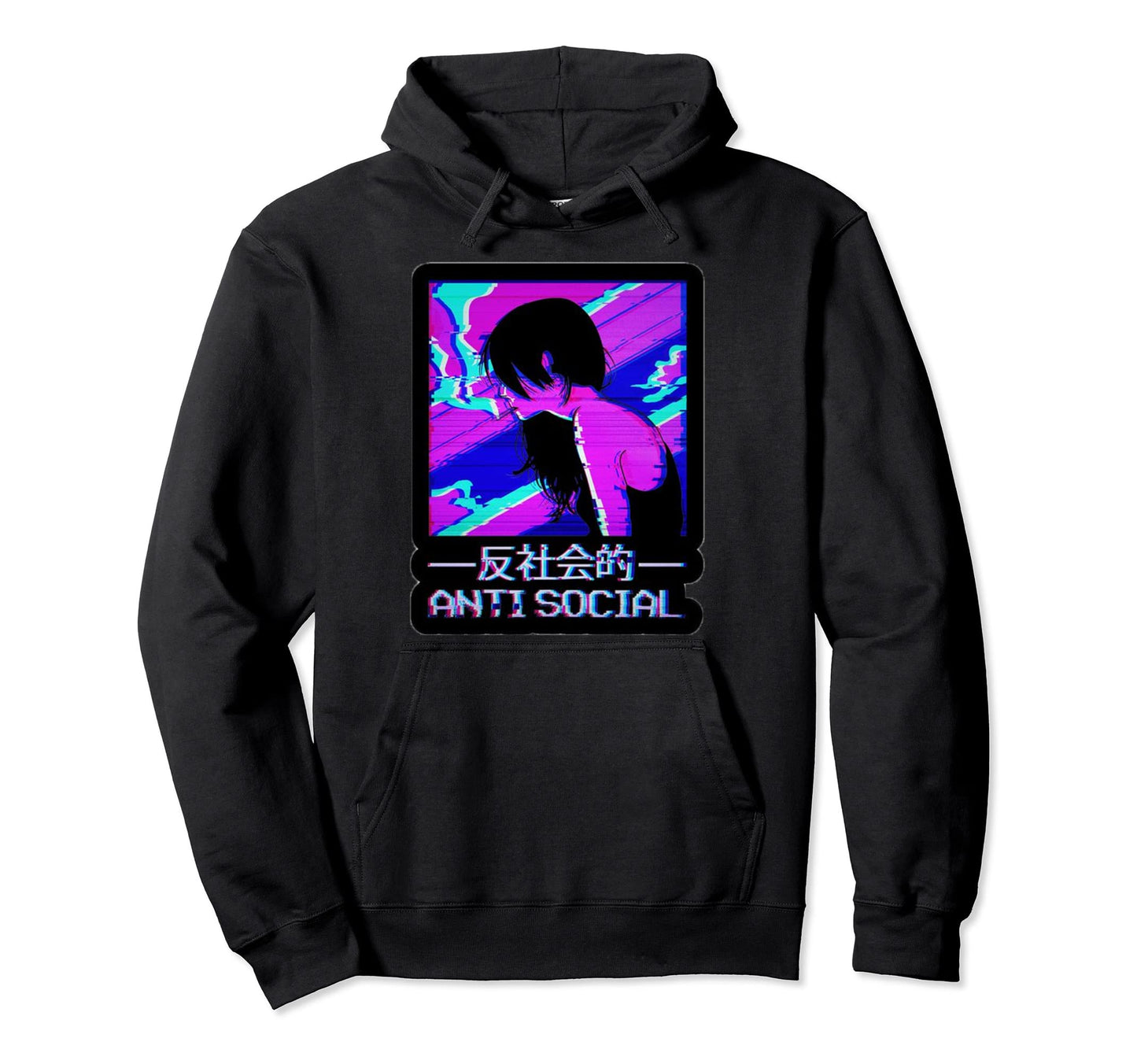 Anti Social Japanese Text Aesthetic Hoodie - Streetwear Style Unisex - T-Shirt, Sweatshirt, Hoodie