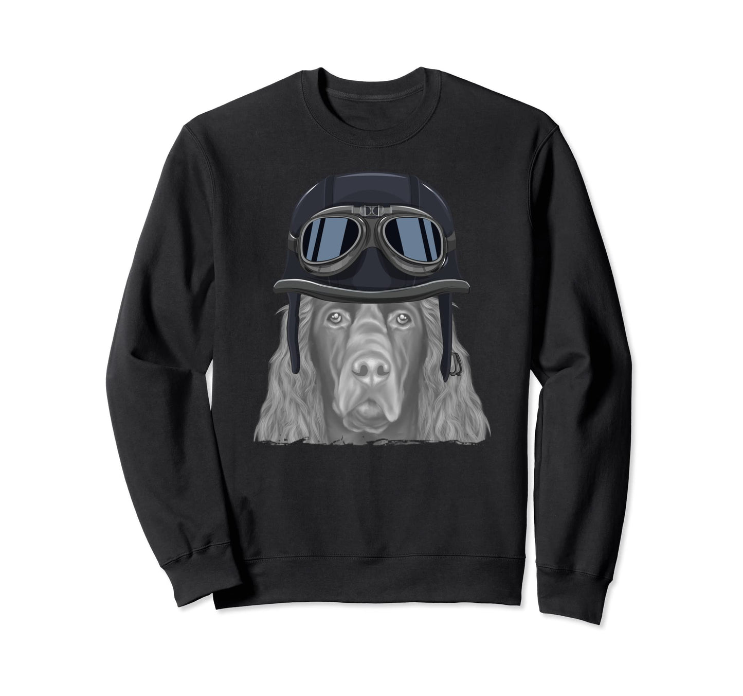 Field Spaniel Wearing Sweatshirt - Fun Novelty Design for Adults - T-Shirt, Sweatshirt, Hoodie