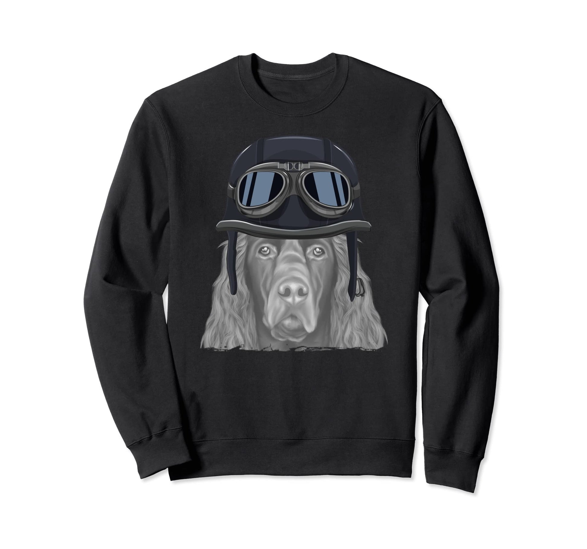 Field Spaniel Wearing Sweatshirt - Fun Novelty Design for Adults - T-Shirt, Sweatshirt, Hoodie