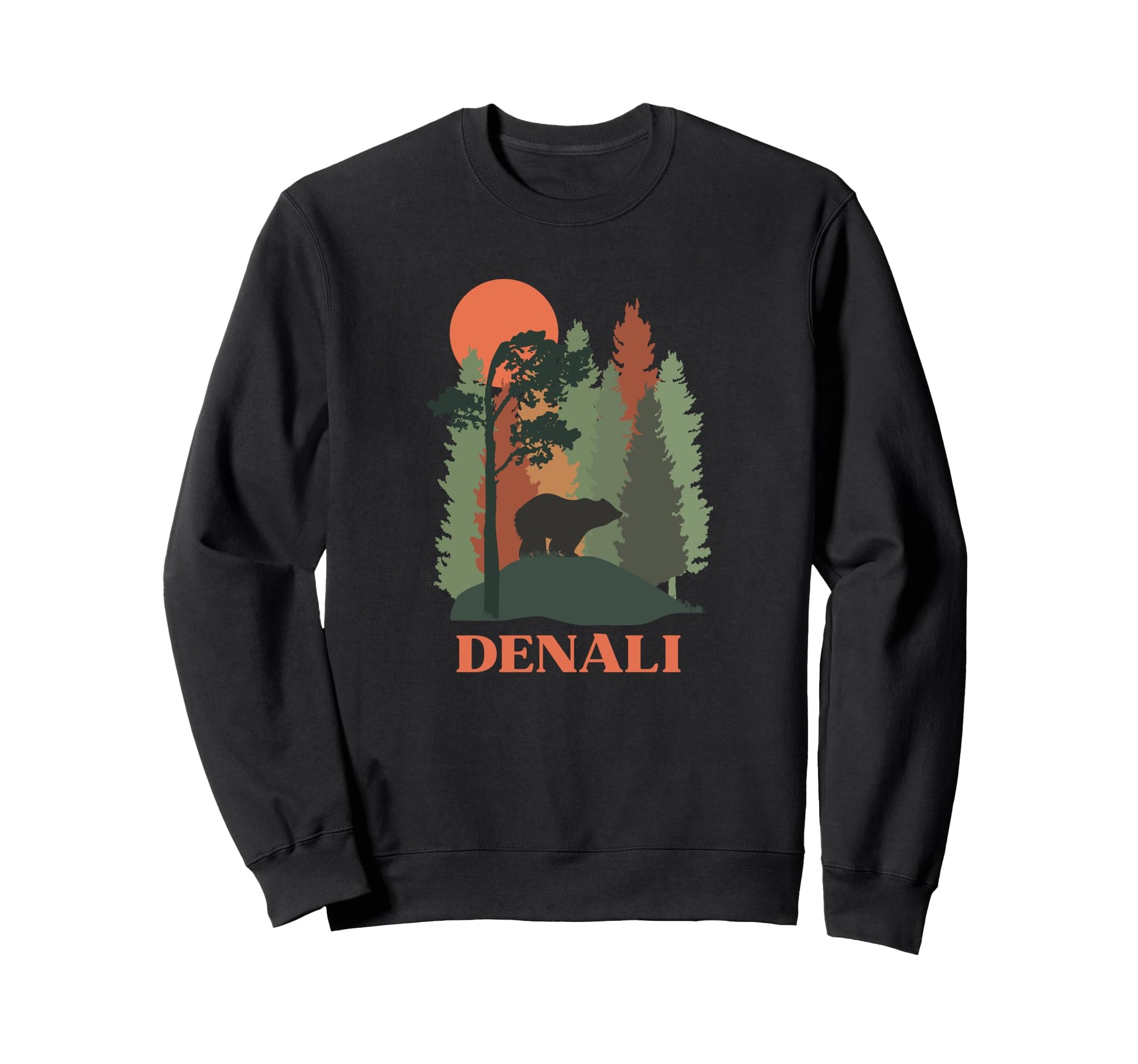 Denali National Park Alaska Bear Forest Sweatshirt - Graphic Print Unisex - T-Shirt, Sweatshirt, Hoodie