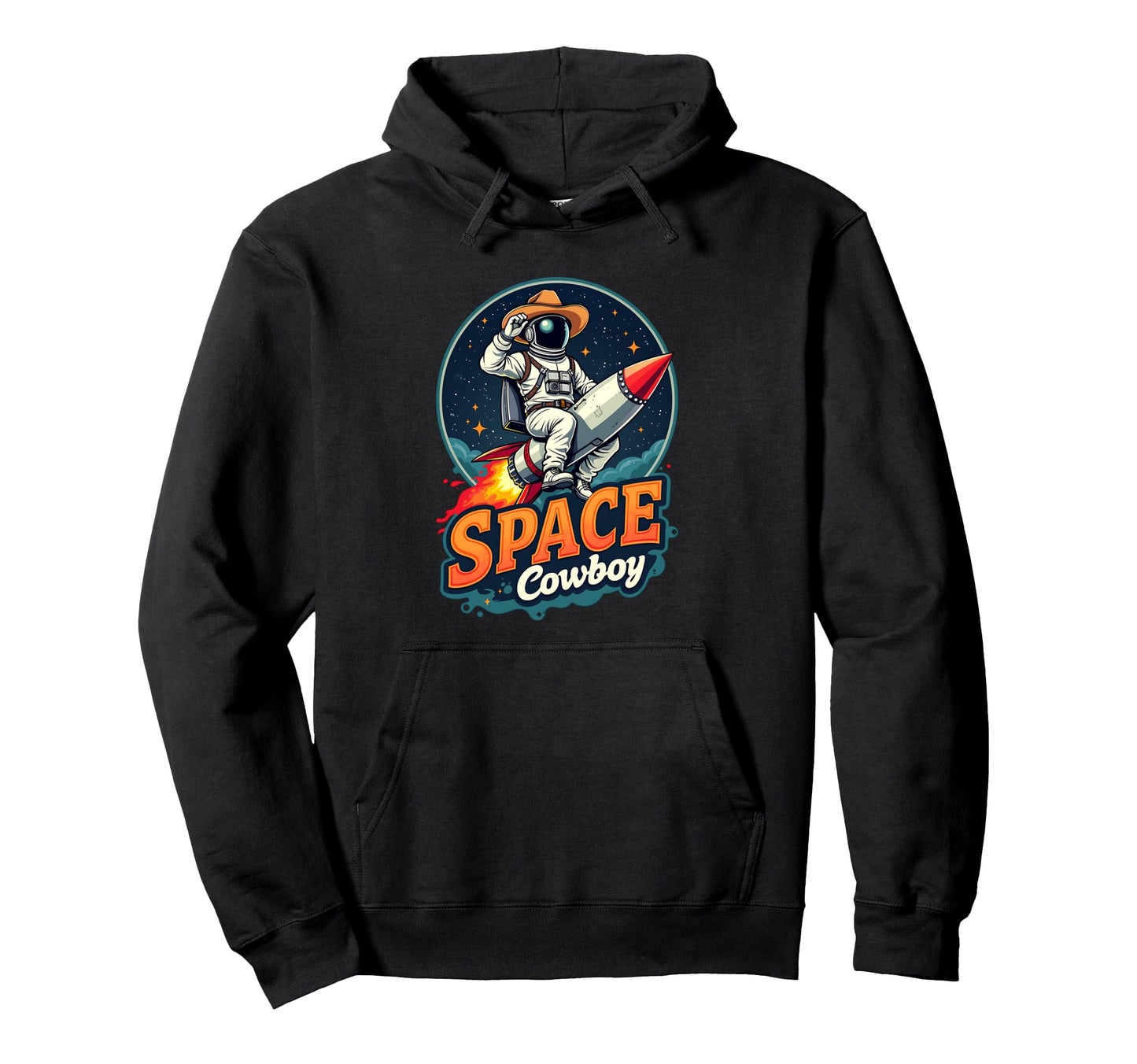 Space Cowboy Exploring Spaceship Hoodie - Streetwear Style for Adults - T-Shirt, Sweatshirt, Hoodie