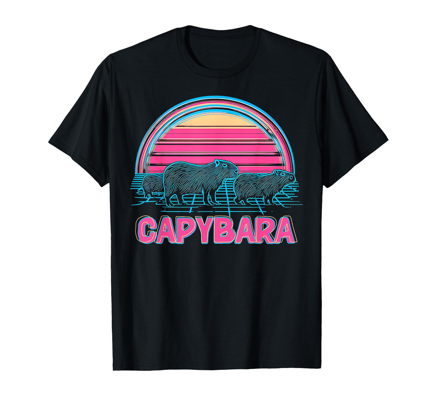 Capybara Capibara Vaporwave Aesthetic T-Shirt - Graphic Print for Adults - T-Shirt, Sweatshirt, Hoodie