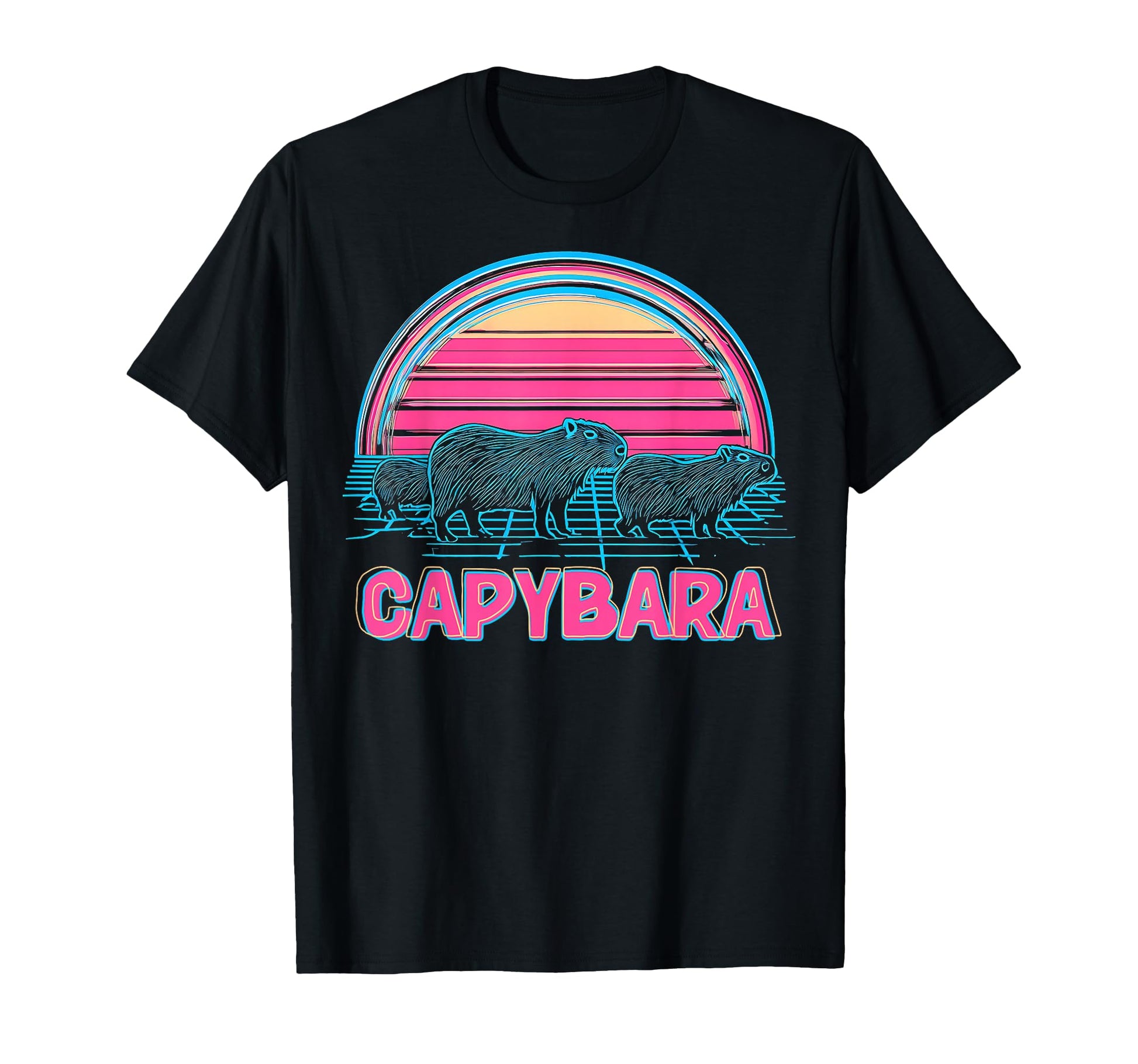 Capybara Capibara Vaporwave Aesthetic T-Shirt - Graphic Print for Adults - T-Shirt, Sweatshirt, Hoodie