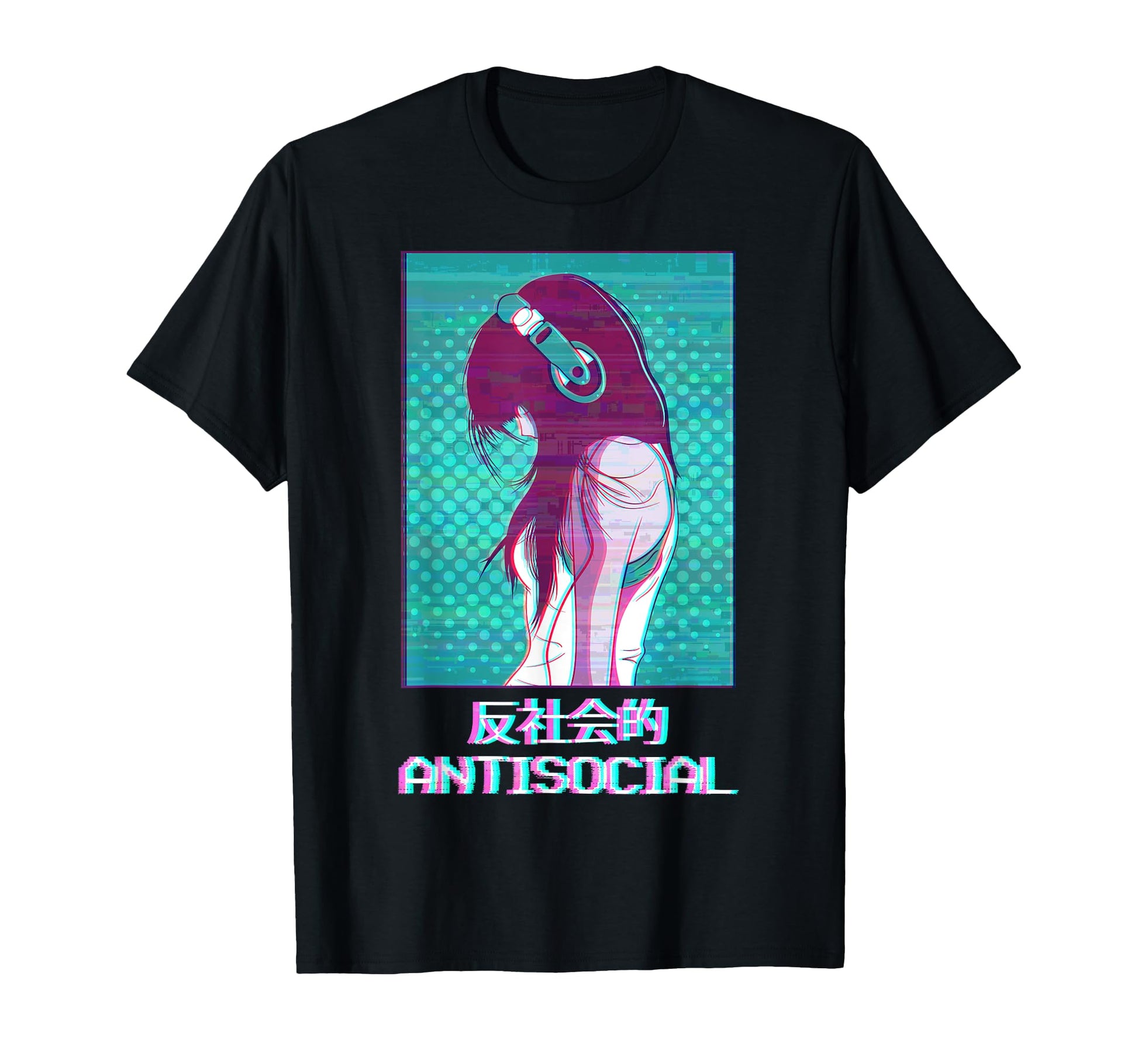 Antisocial Anime Japanese Vaporwave T-Shirt - Unique Graphic Unisex - T-Shirt, Sweatshirt, Hoodie
