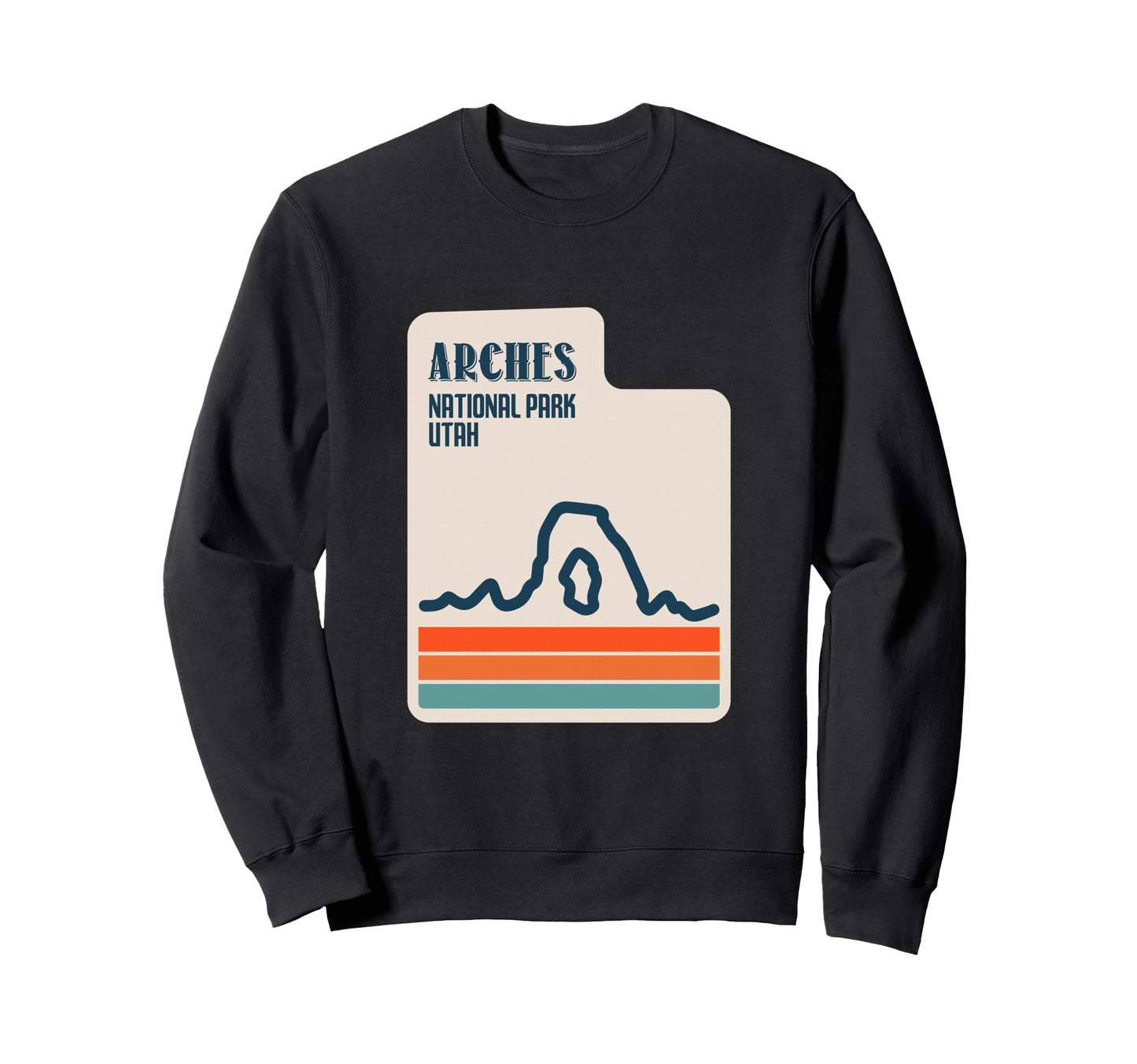 Utah State Map Delicate Arch Arches Sweatshirt - Unique Graphic Men Women - T-Shirt, Sweatshirt, Hoodie