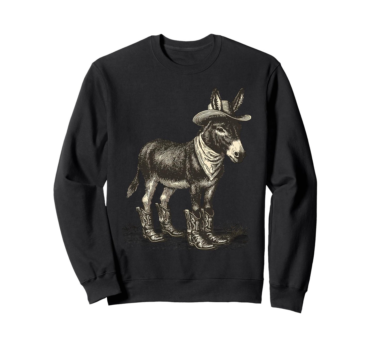 Country Cowboy Donkey Rodeo Cowgirl Sweatshirt - Streetwear Style Unisex - T-Shirt, Sweatshirt, Hoodie