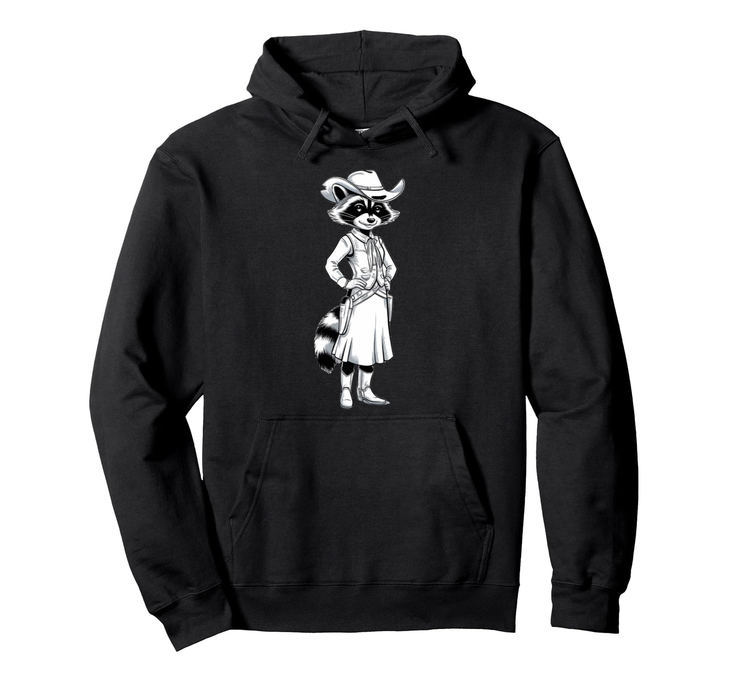 Howdy Cowboy Raccoon Western Charm Hoodie - Casual Everyday Wear for Adults - T-Shirt, Sweatshirt, Hoodie