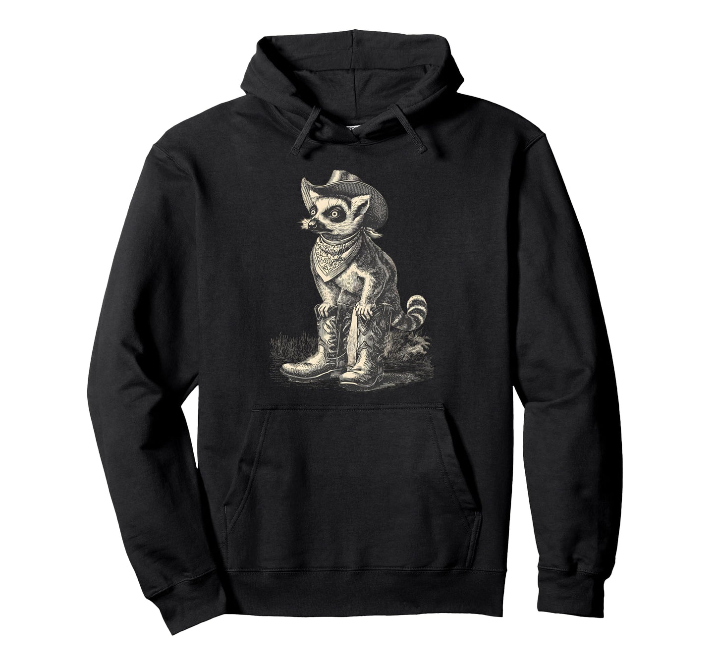 Lemur Cowboy Rodeo Cowgirl Western Hoodie - Casual Everyday Wear Men Women - T-Shirt, Sweatshirt, Hoodie