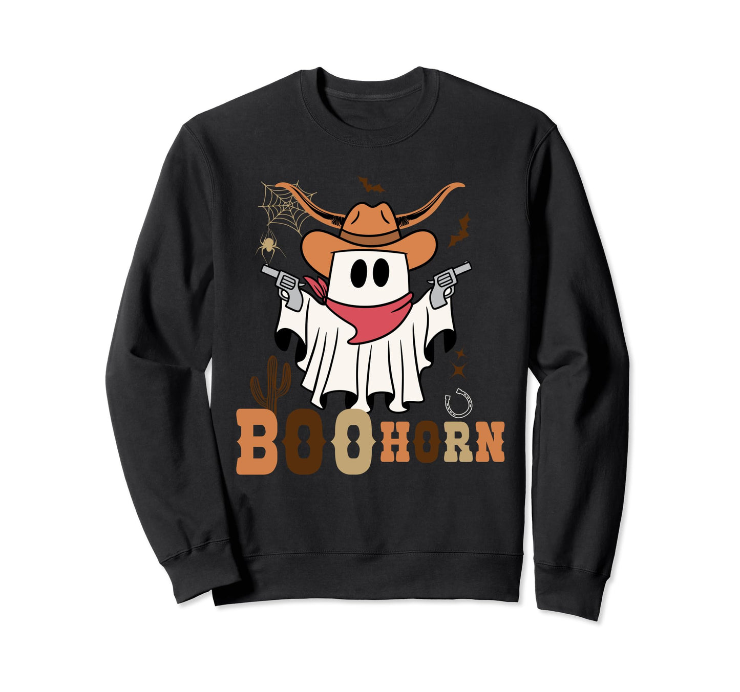 Halloween Western Cowboy Boo Ghost Sweatshirt - Aesthetic Graphic Unisex - T-Shirt, Sweatshirt, Hoodie