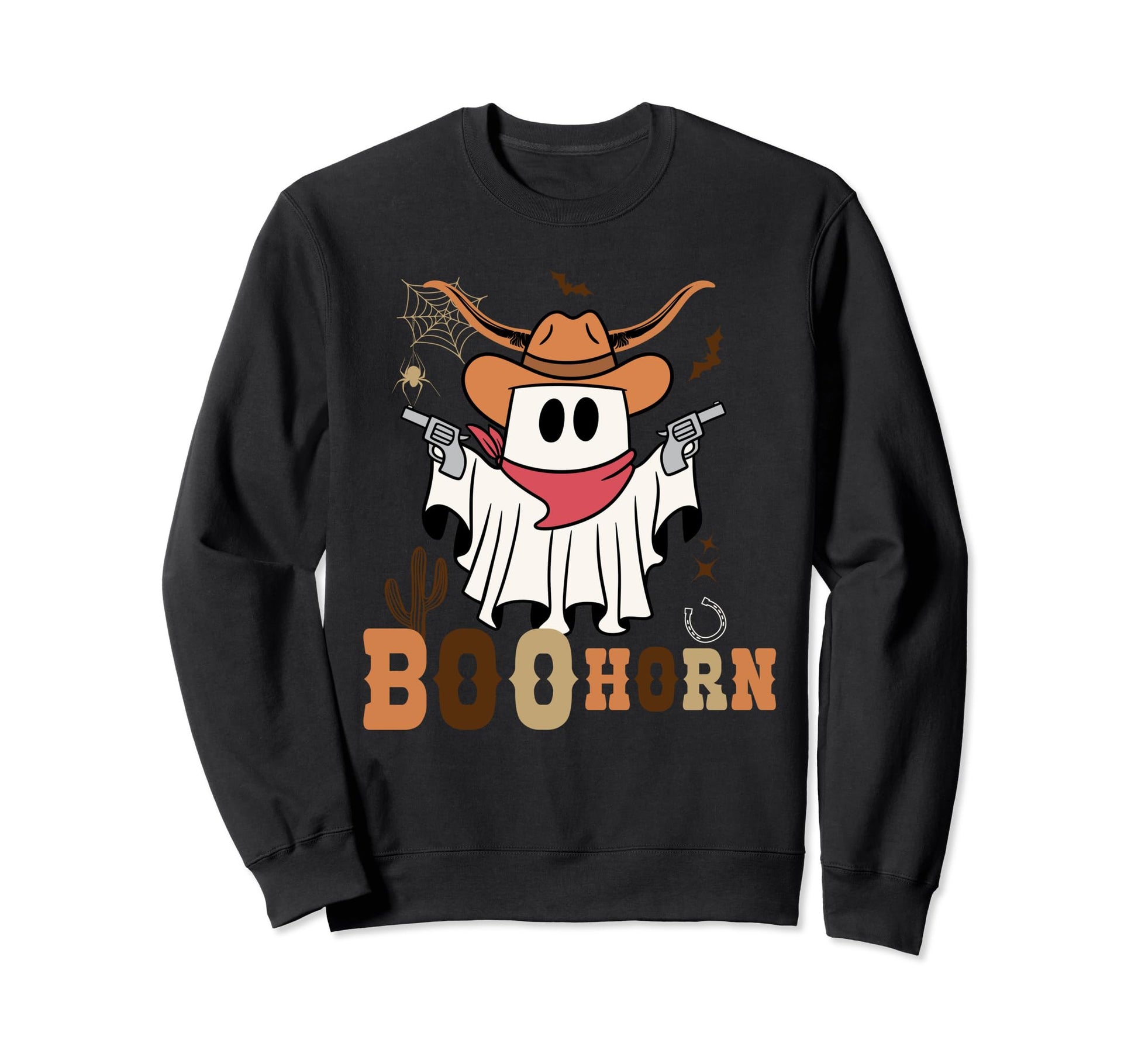 Halloween Western Cowboy Boo Ghost Sweatshirt - Aesthetic Graphic Unisex - T-Shirt, Sweatshirt, Hoodie