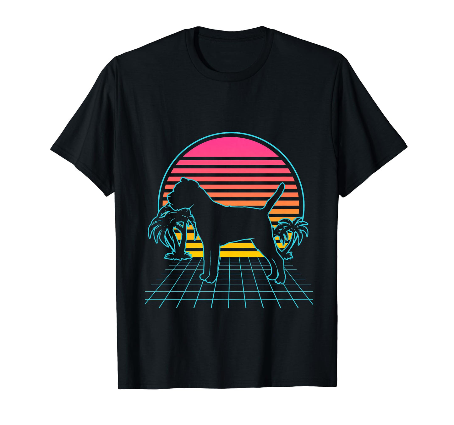 Border Terrier Dog 80S Vaporwave T-Shirt - Custom Art Print Unisex - T-Shirt, Sweatshirt, Hoodie