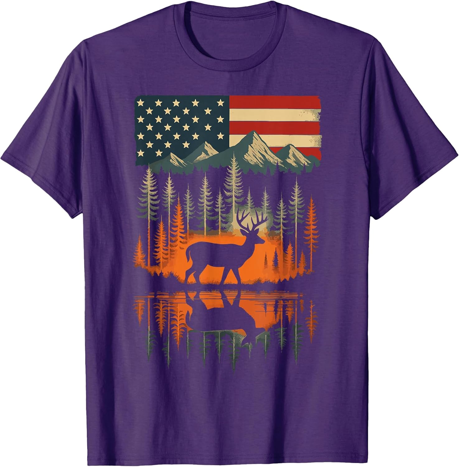 Deer America Wildlife Buck Nature Camping - Adult & Kids T-Shirts, Sweatshirts & Hoodies apparel design preview 1