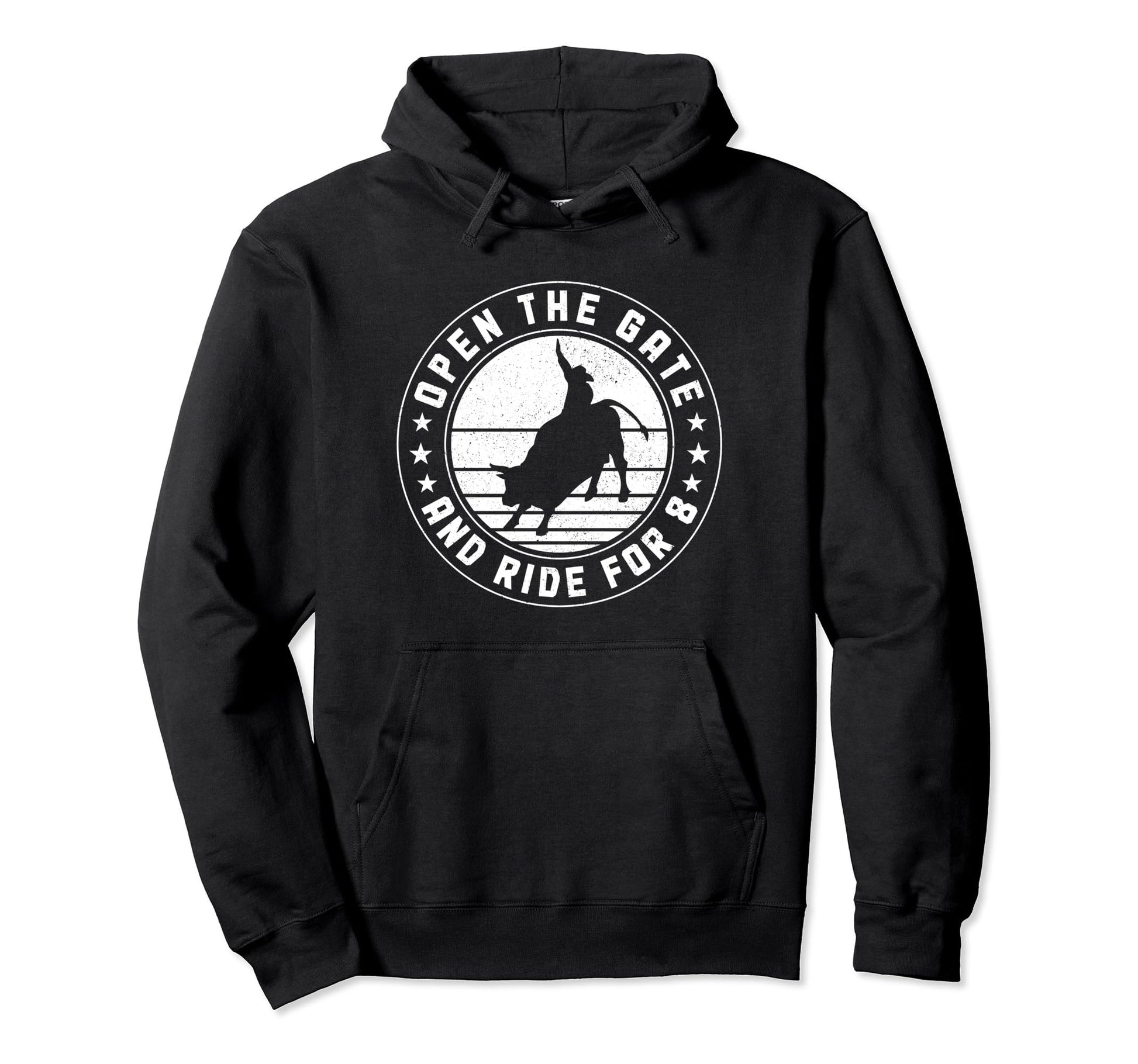 Rodeo Bull Riding Open Gate And Ride Hoodie - Unique Graphic Men Women - T-Shirt, Sweatshirt, Hoodie