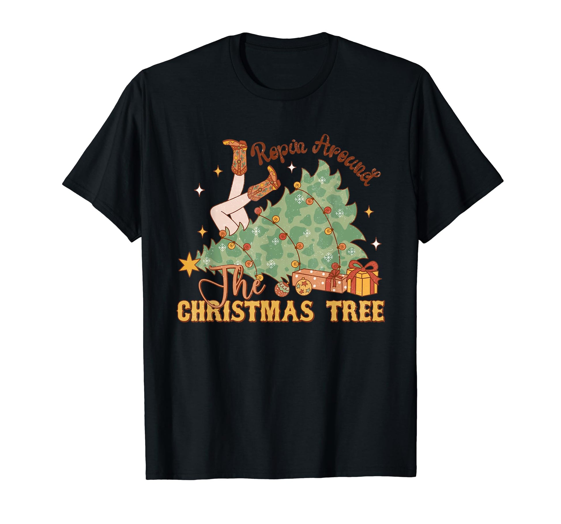 Western Repin Around Tree Cowgirl T-Shirt - Fun Novelty Design for Adults - T-Shirt, Sweatshirt, Hoodie