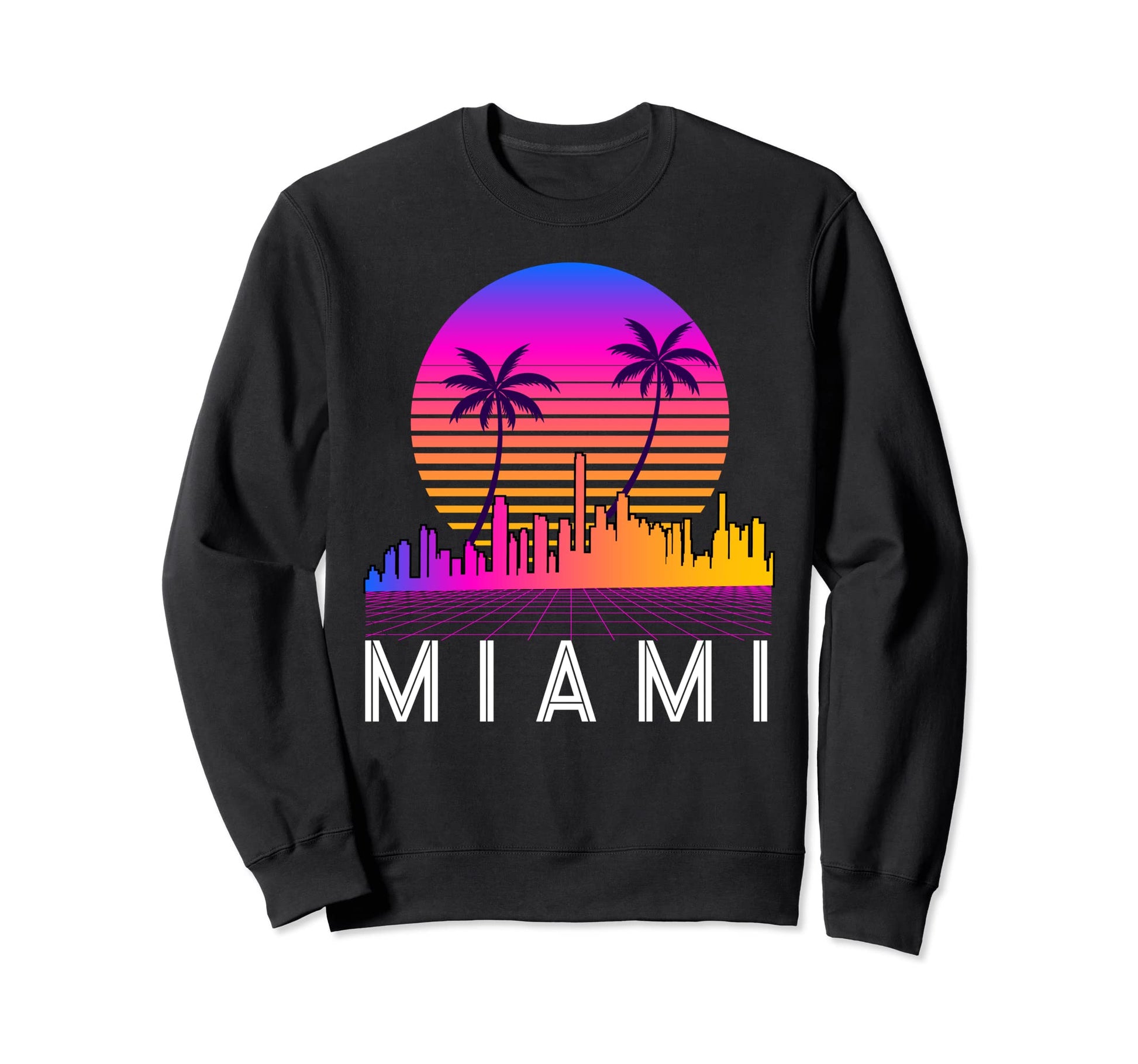 Miami Florida Vaporwave Aesthetic Sweatshirt - Aesthetic Graphic Unisex - T-Shirt, Sweatshirt, Hoodie