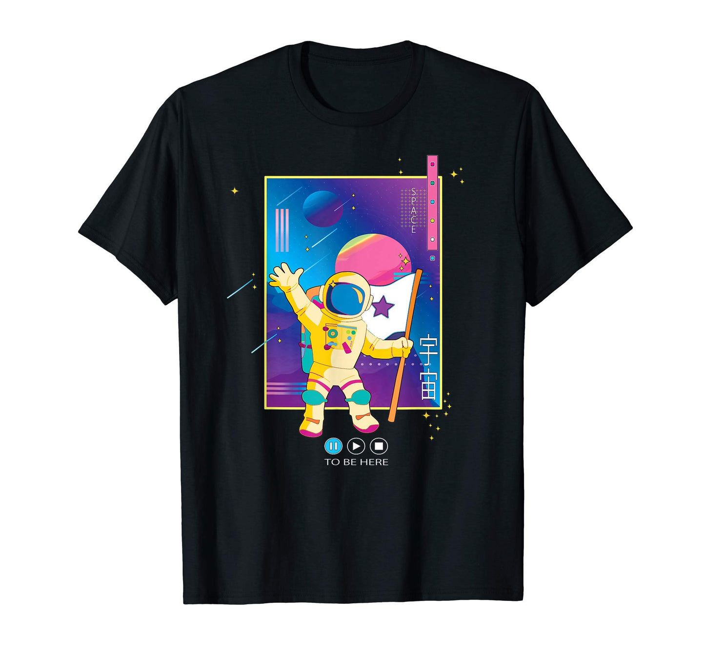 80S Space Vaporwave Aesthetic T-Shirt - Fun Novelty Design for Adults - T-Shirt, Sweatshirt, Hoodie