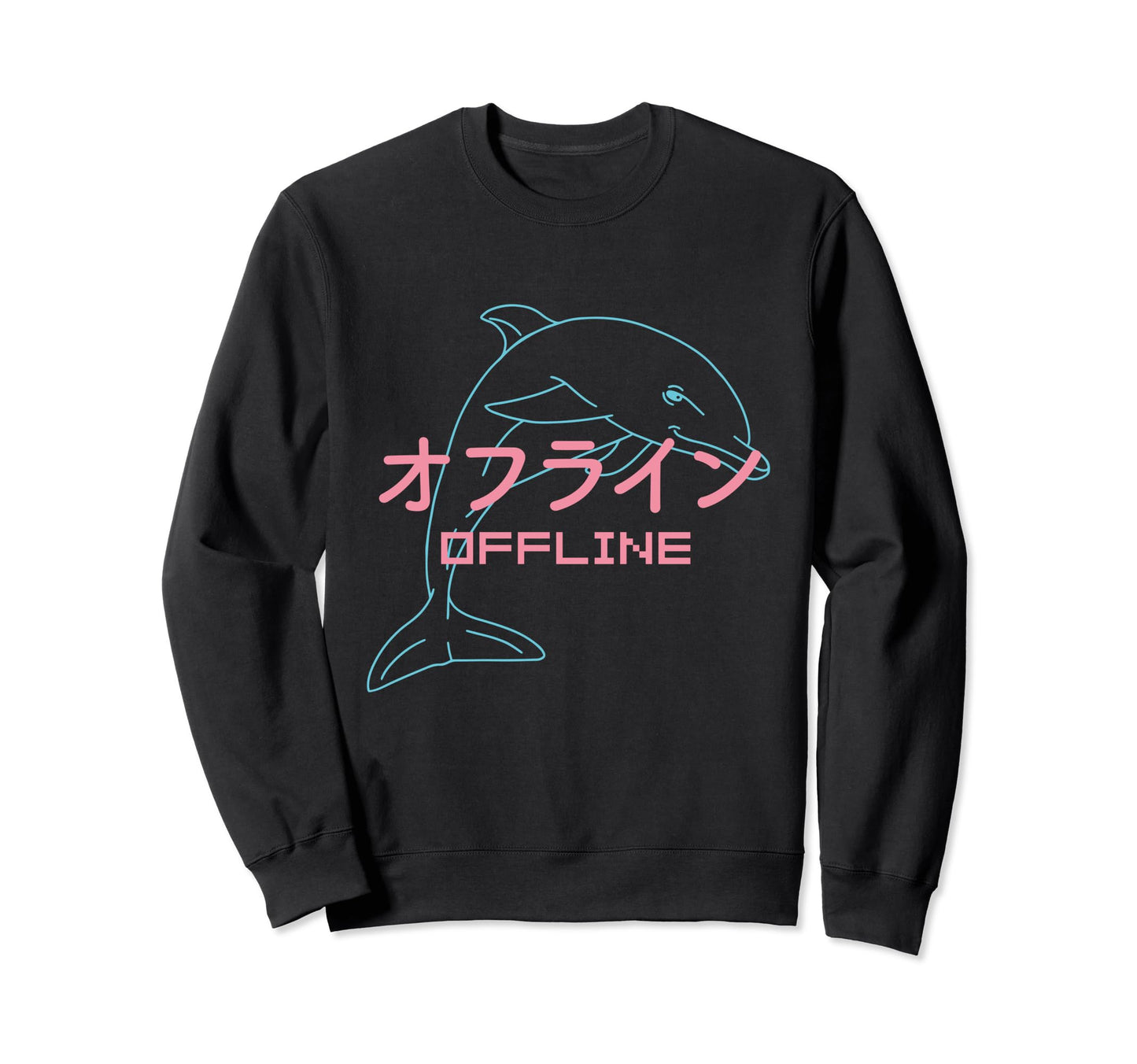 Japanese Vaporwave Offline Sweatshirt - Aesthetic Graphic for Adults - T-Shirt, Sweatshirt, Hoodie