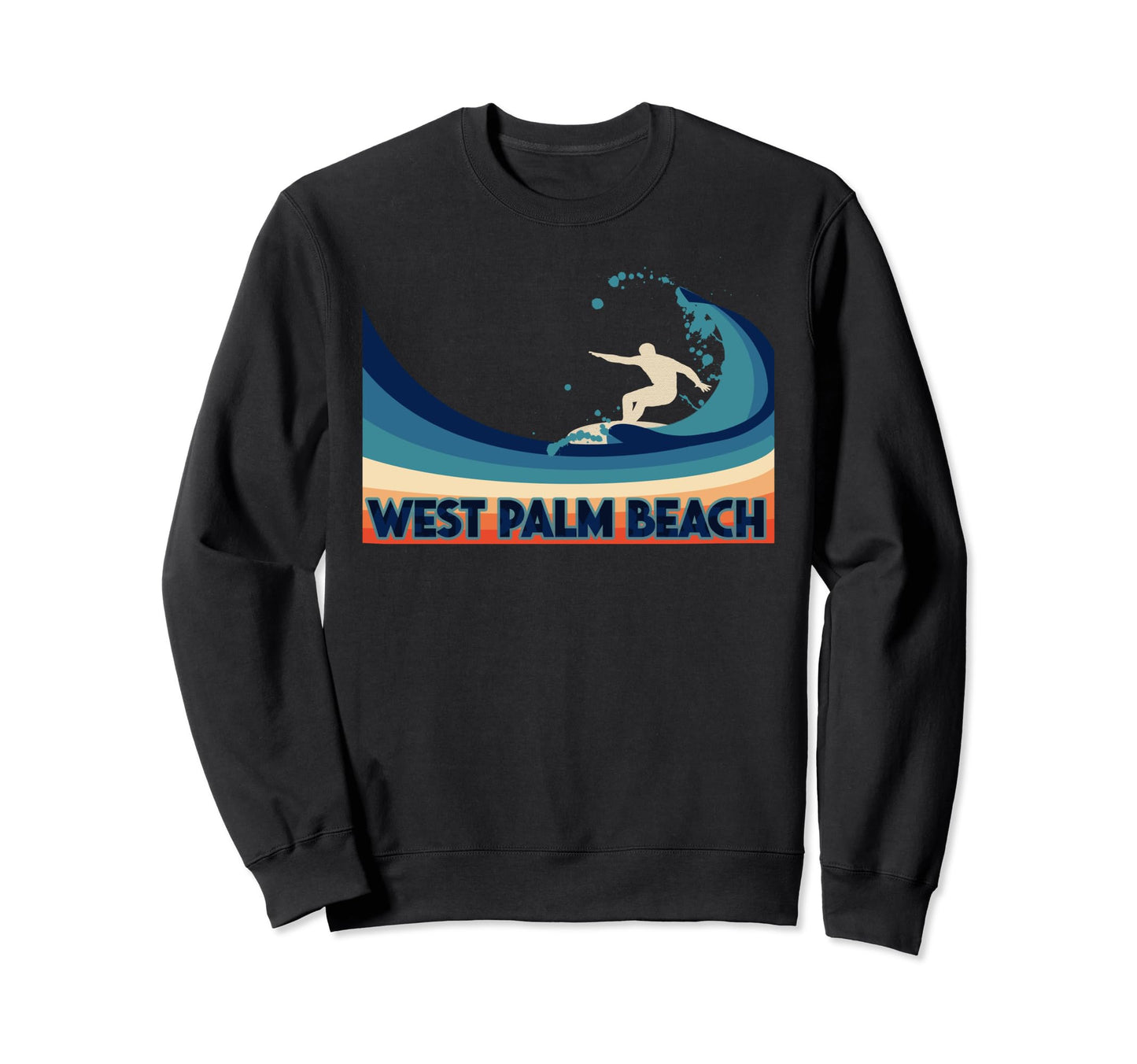 West Palm Beach Surf Souvenir Sweatshirt - Aesthetic Graphic Men Women - T-Shirt, Sweatshirt, Hoodie