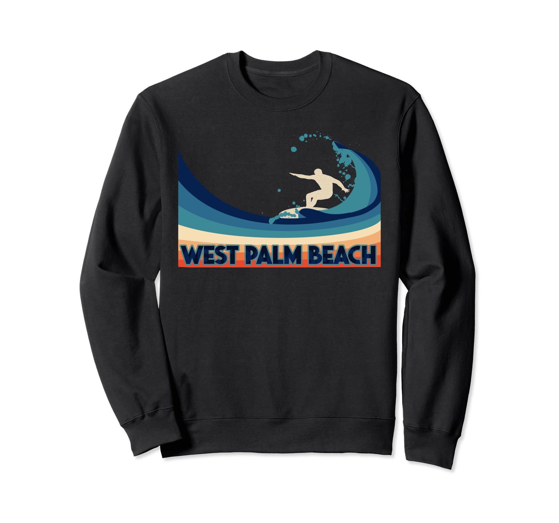 West Palm Beach Surf Souvenir Sweatshirt - Aesthetic Graphic Men Women - T-Shirt, Sweatshirt, Hoodie