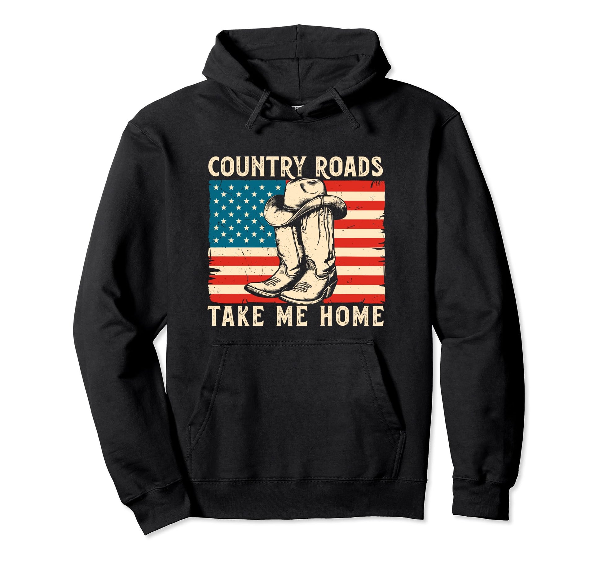 Country Roads Take Me Home Cowboy Western Hoodie - Novelty Apparel Unisex - T-Shirt, Sweatshirt, Hoodie