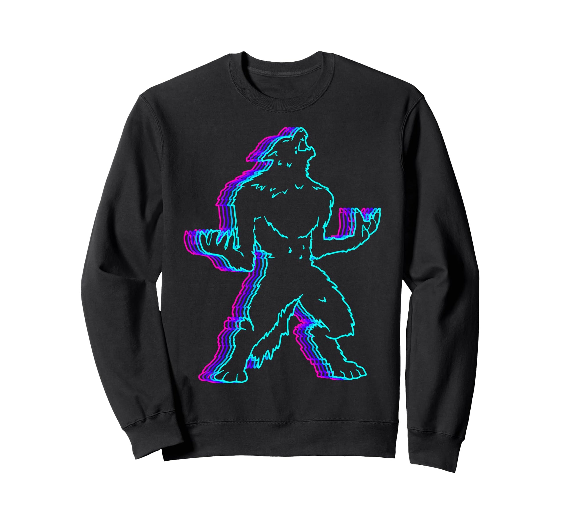 Werewolf Wolf Vaporwave Halloween Sweatshirt - Fun Novelty Design Unisex - T-Shirt, Sweatshirt, Hoodie