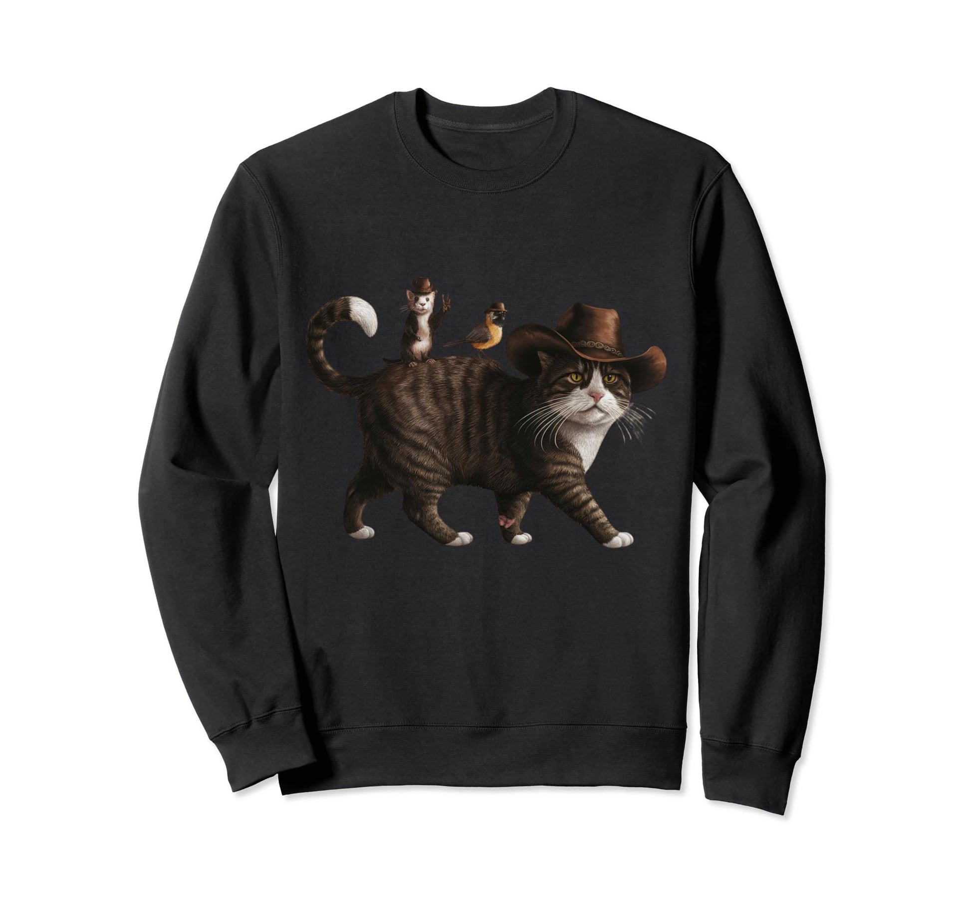 Funny Cowboy Cat Meowdy Country Sweatshirt - Trendy Graphic for Adults - T-Shirt, Sweatshirt, Hoodie