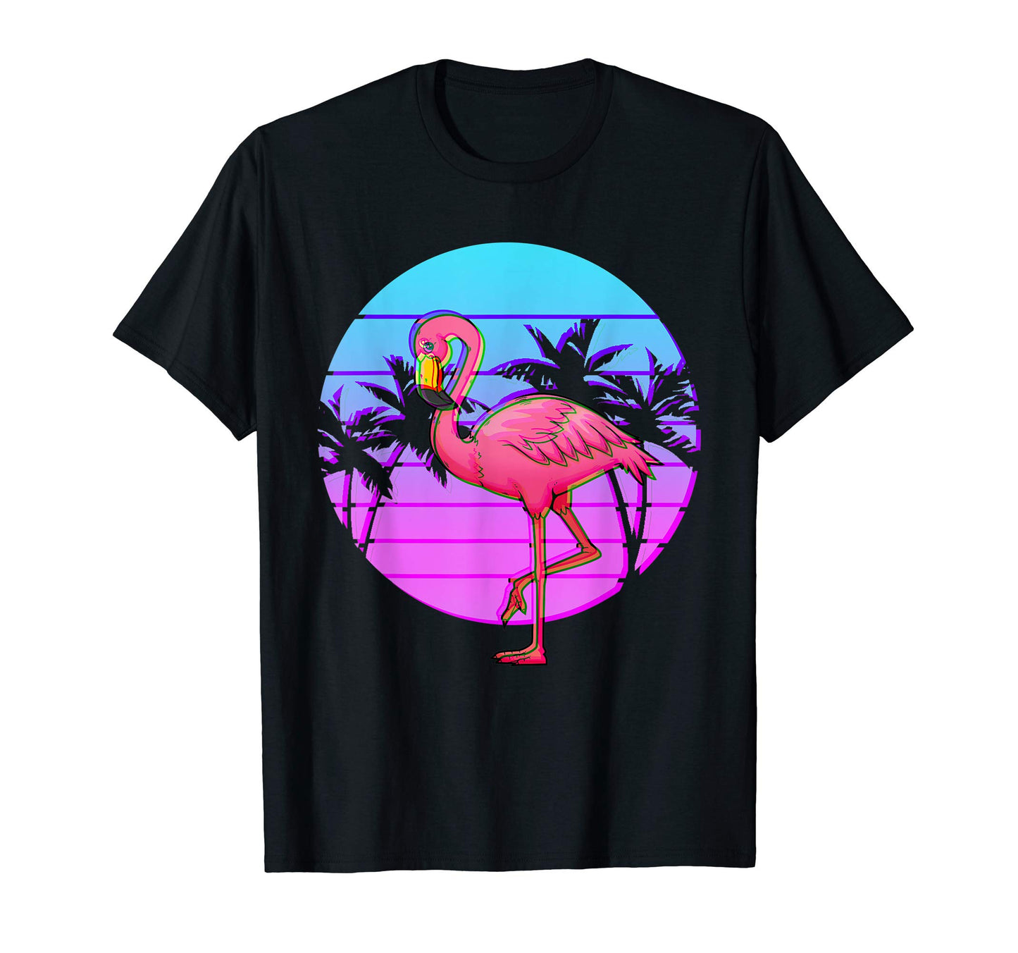 80S Flamingo Japanese Otaku Aesthetic T-Shirt - Fun Novelty Design Unisex - T-Shirt, Sweatshirt, Hoodie